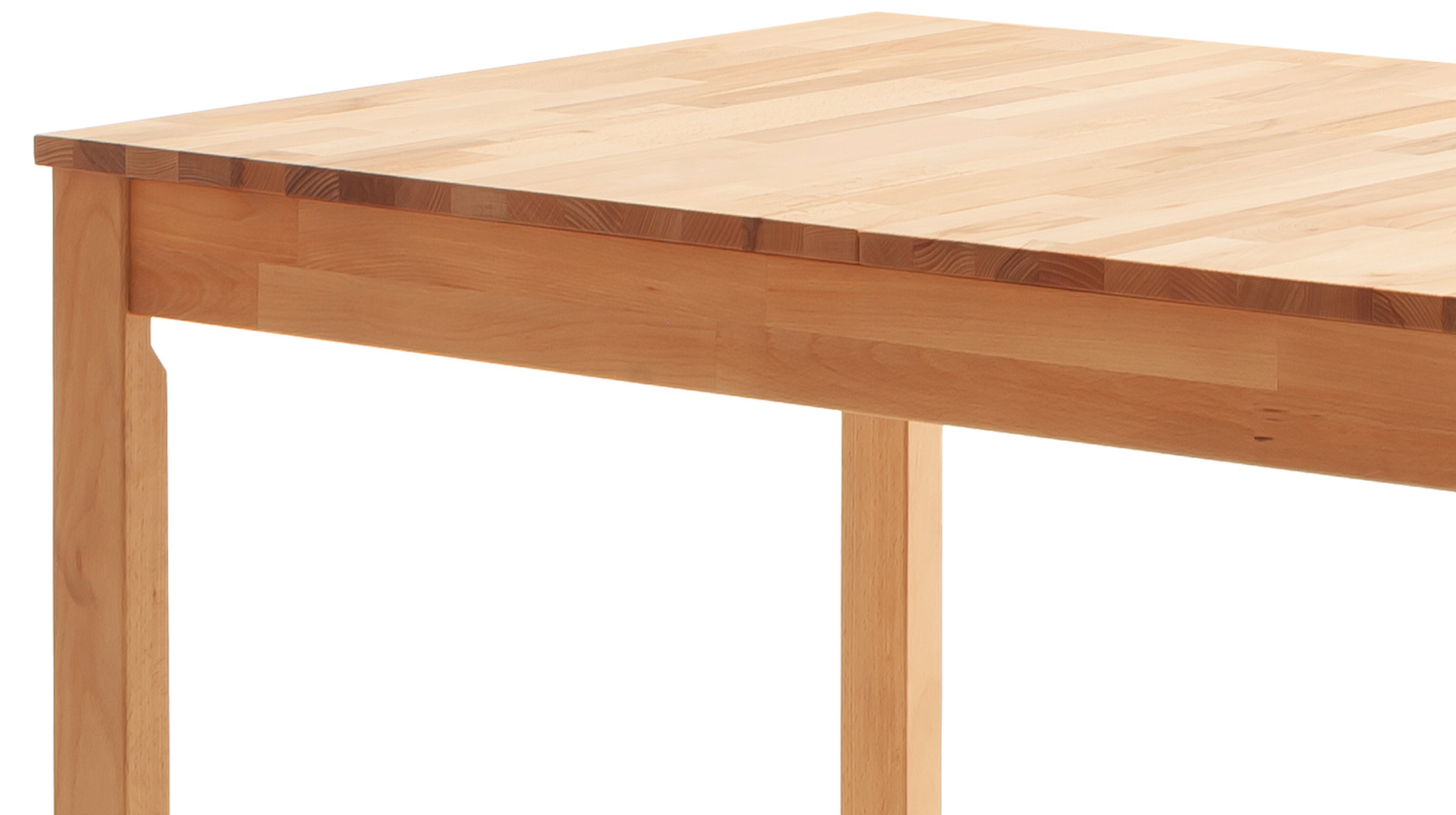 Esstisch 125 cm ausziehbar 165 cm Kernbuche massiv geölt - BASCO