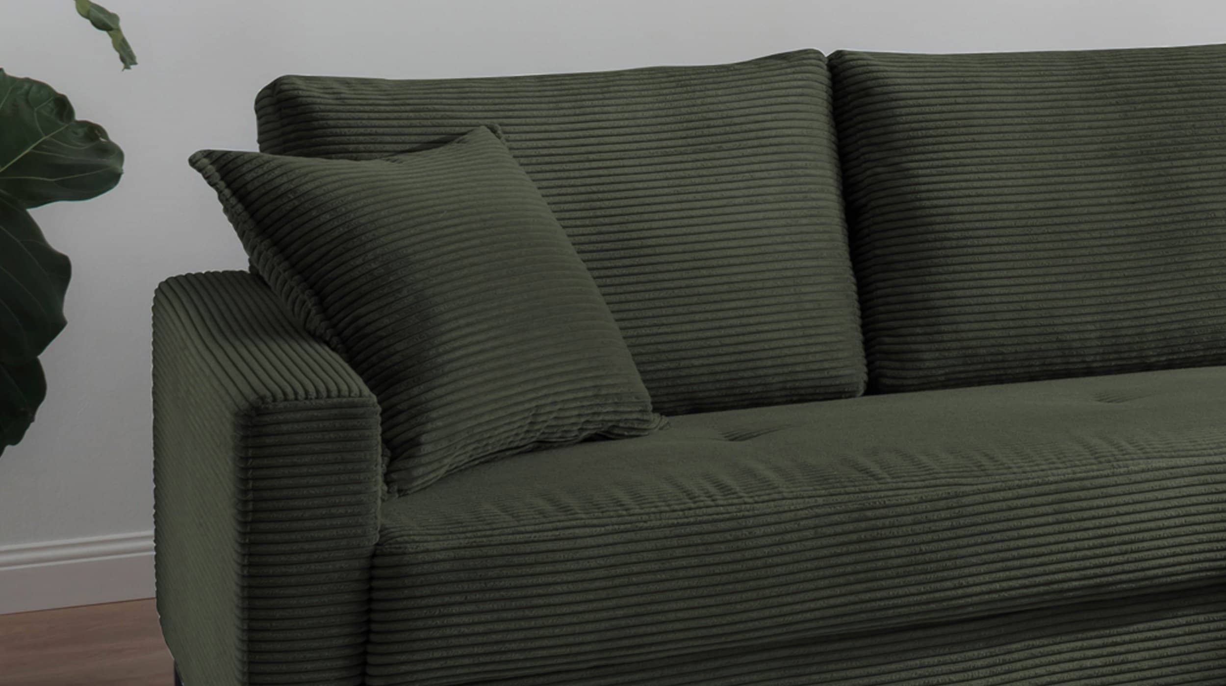 Ecksofa Cordbezug dunkelgrün 276 x 173 cm - SUMMER