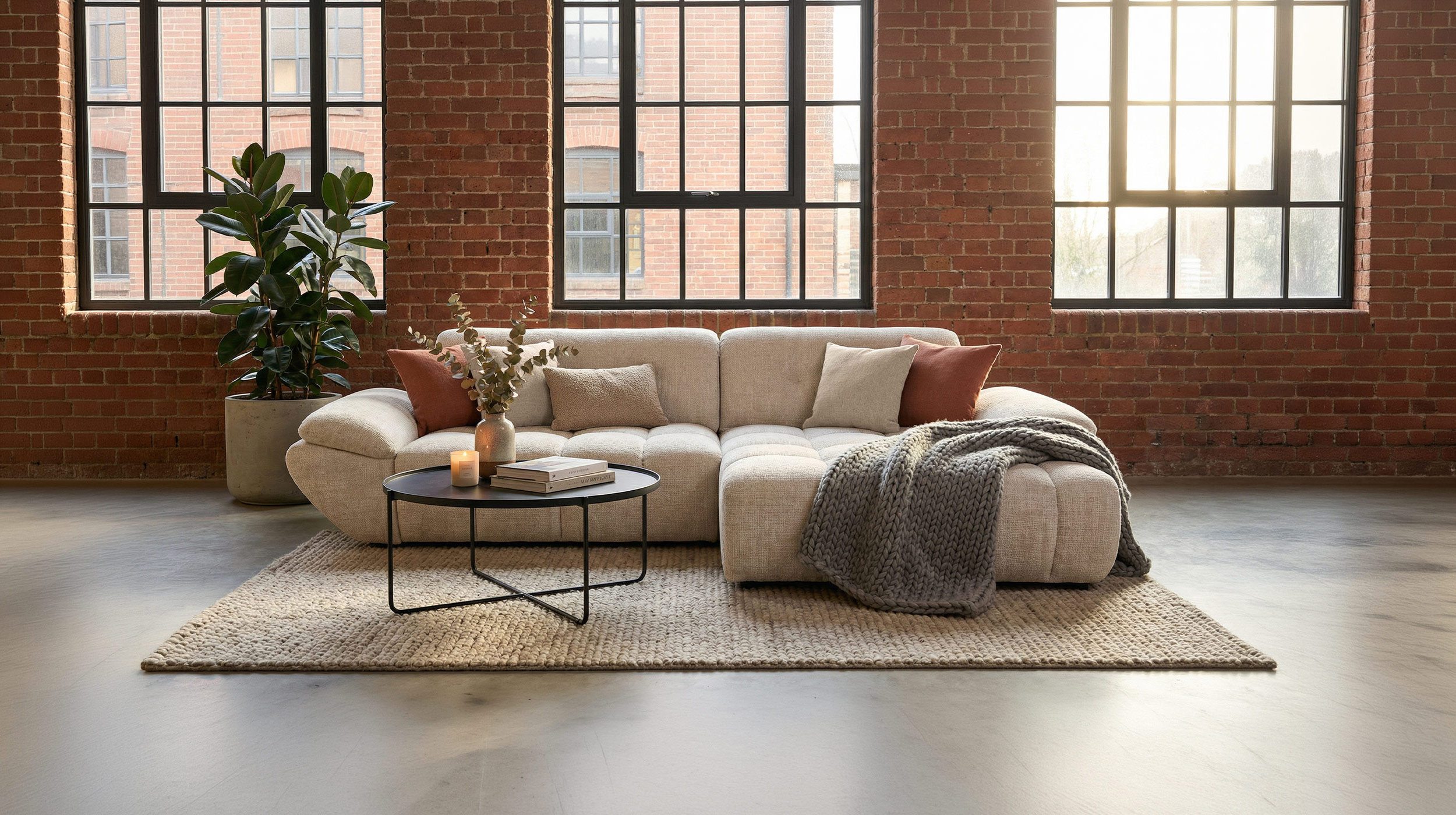 Ecksofa creme elektrisch ausfahrbar 308 cm - OT rechts - HUGO