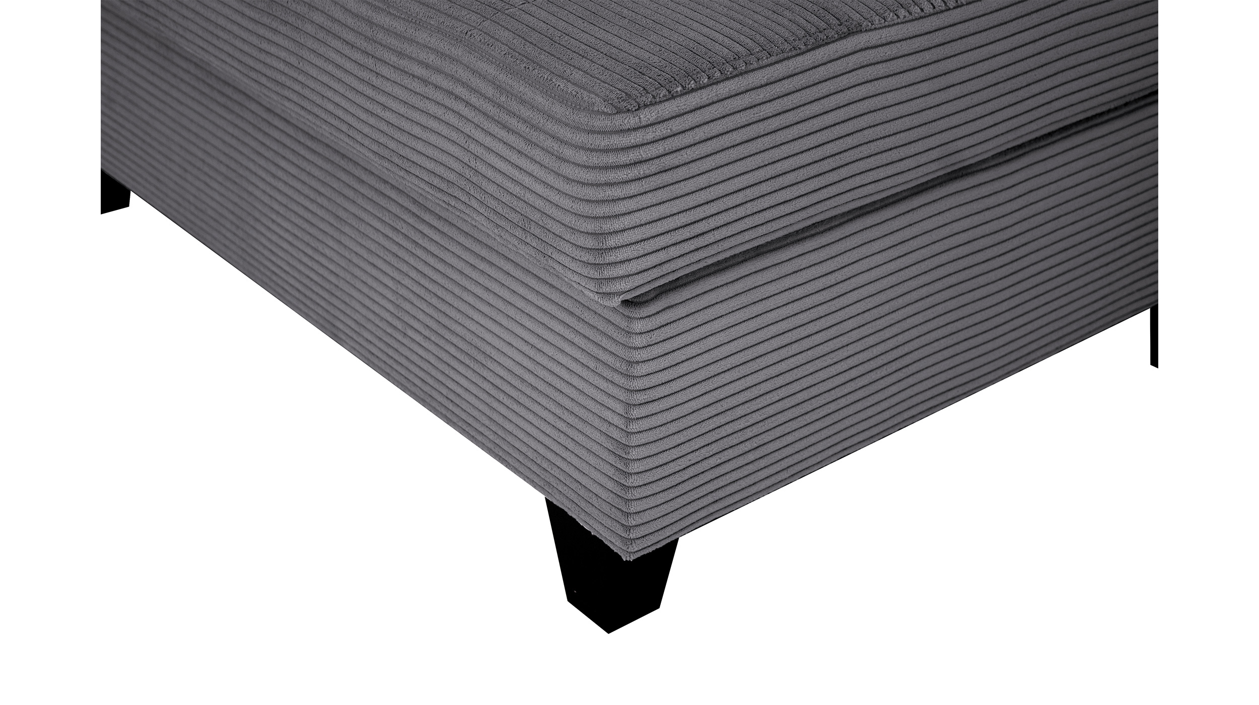 Wohnlandschaft Schlaffunktion Cord grau Bettkasten 324 cm - MANDALIA