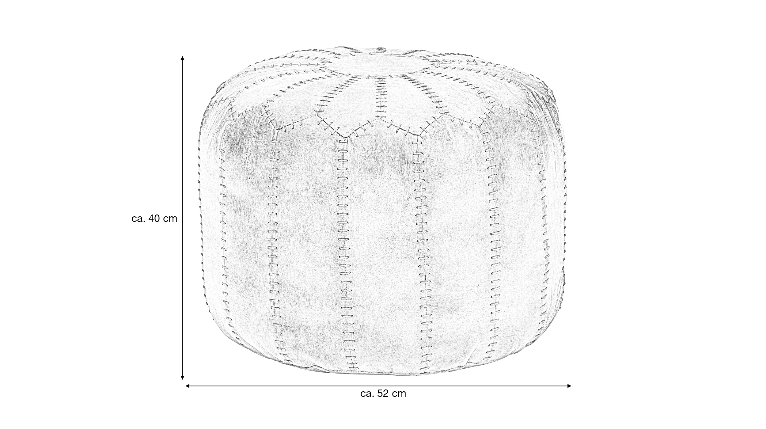 Sitz- & Fußhocker rund Echtleder braun - VILT