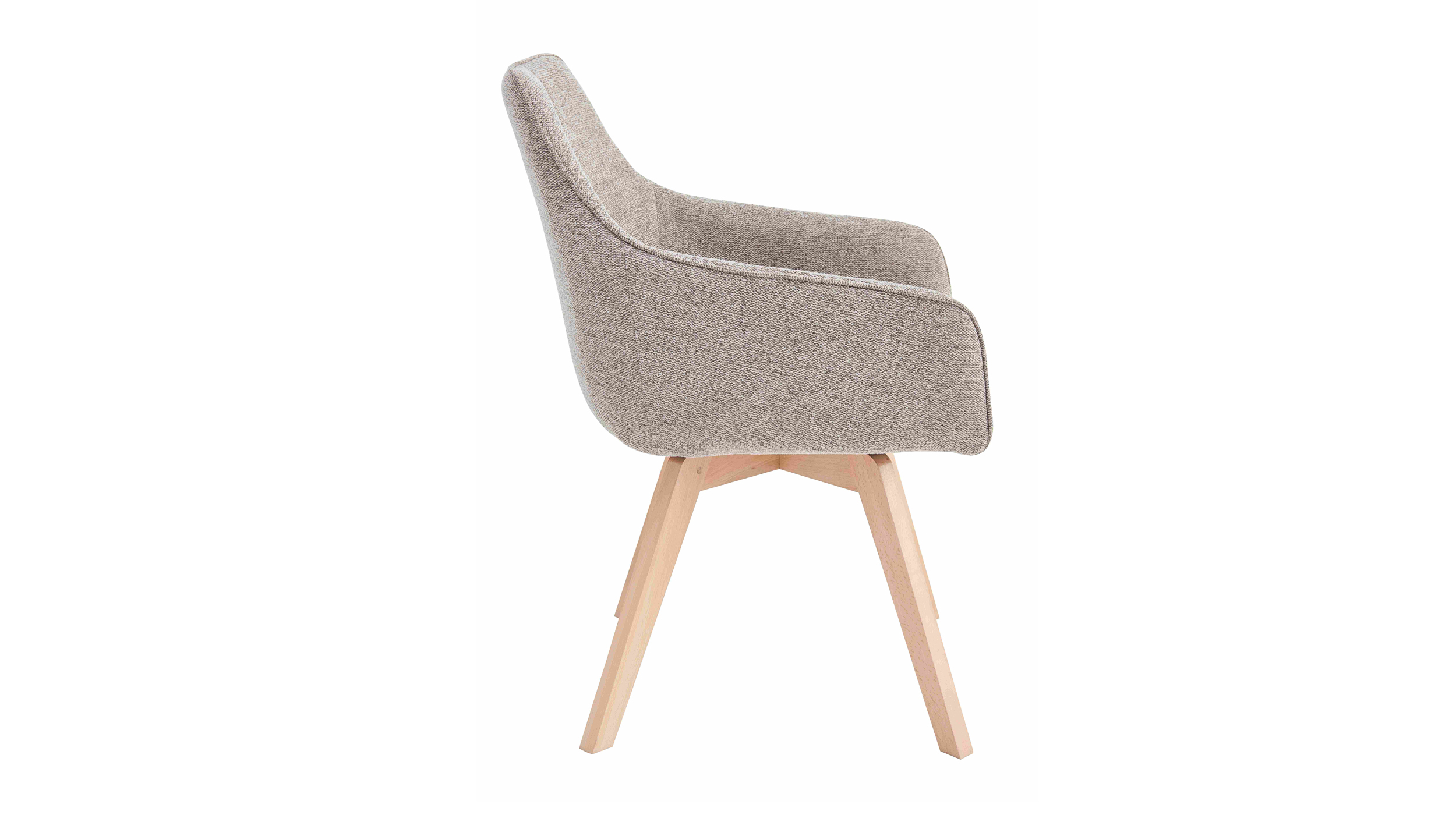 Polsterstuhl Armlehnstuhl schlamm Webstoff - Buche massiv - LIPARI