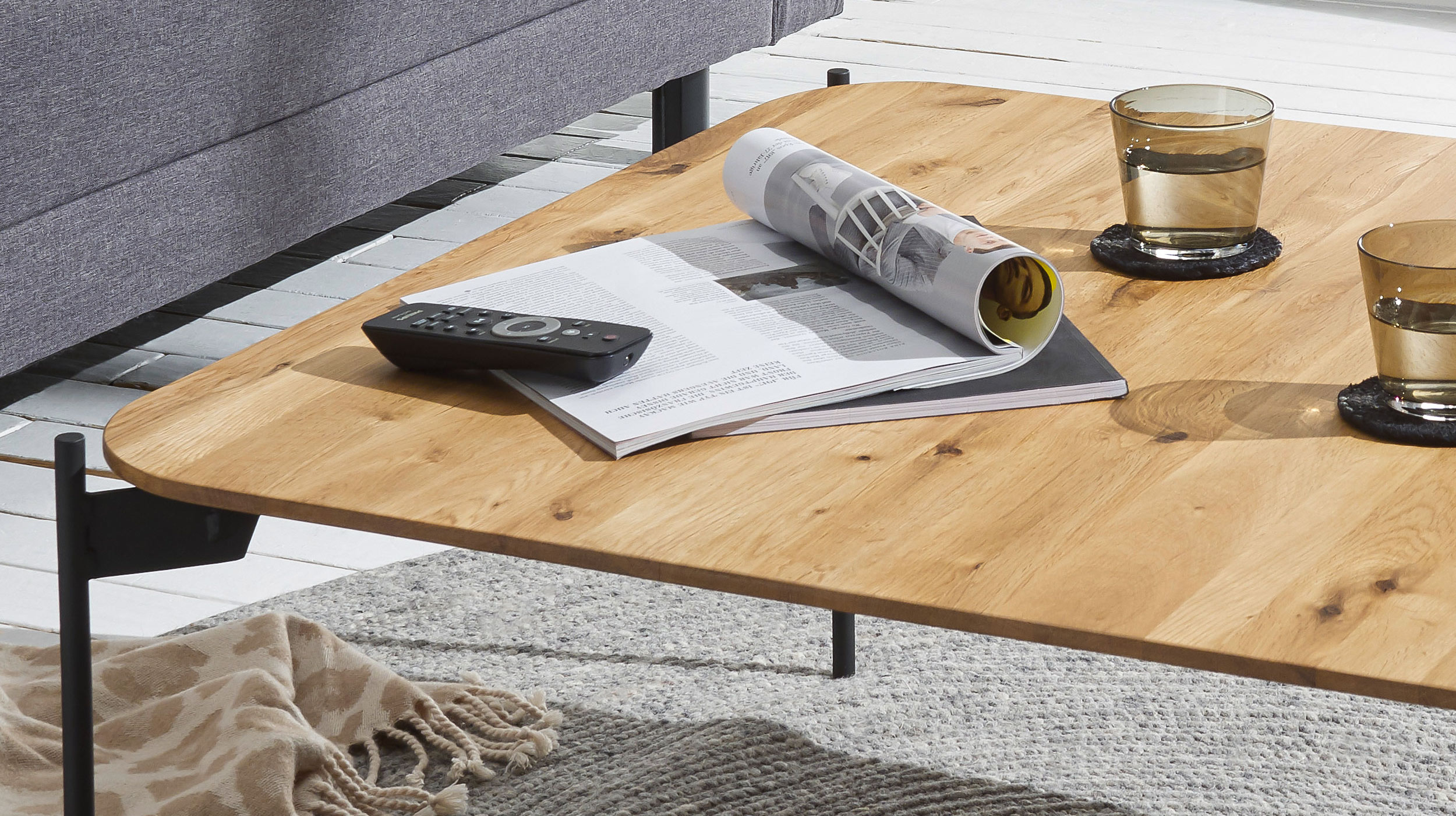 Couchtisch Eiche massiv geölt - 80 x 80 cm - ALTO