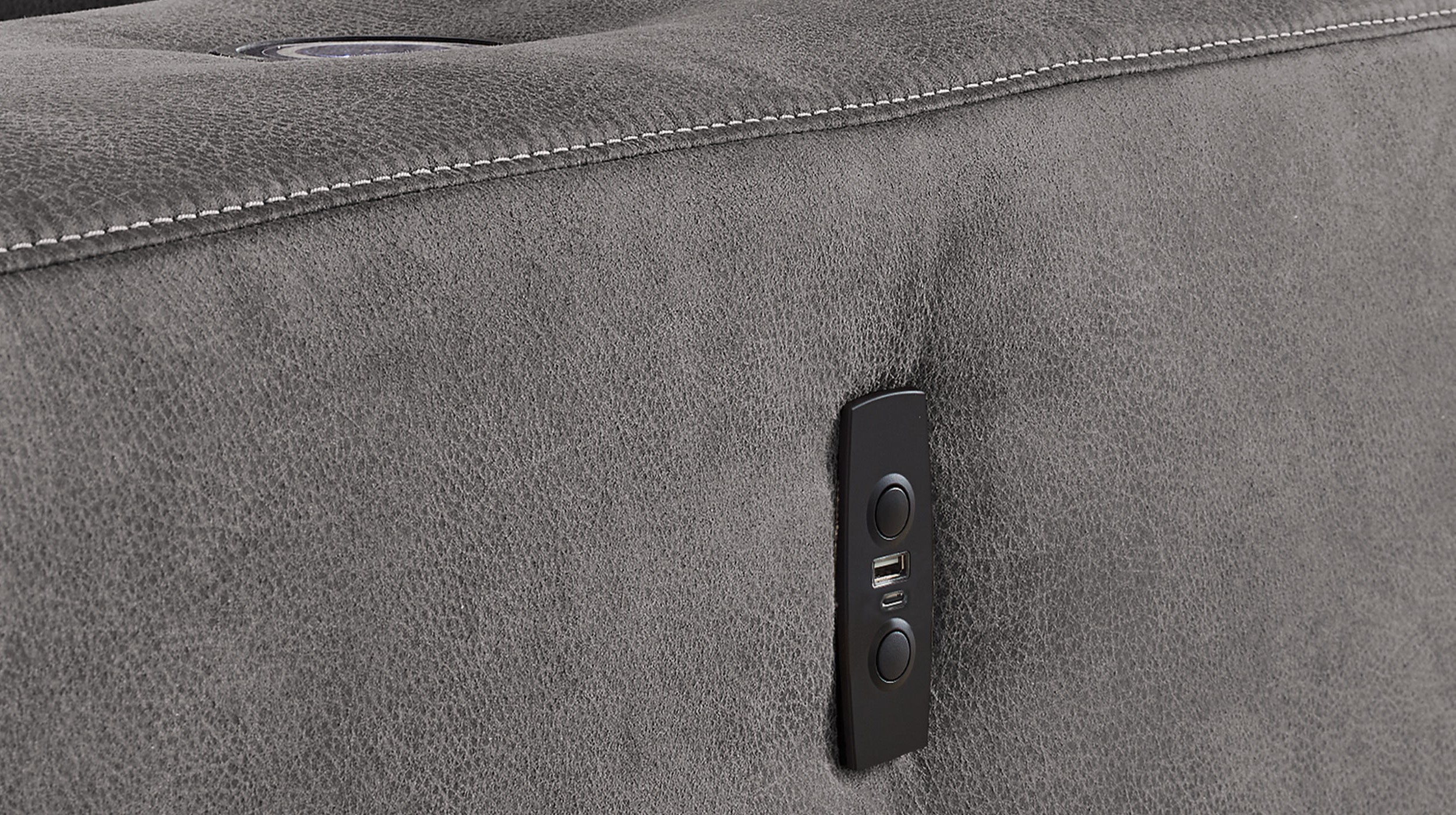 Ecksofa grau ausziehbar - Sitztiefenverstellung 315 cm - LE MANS