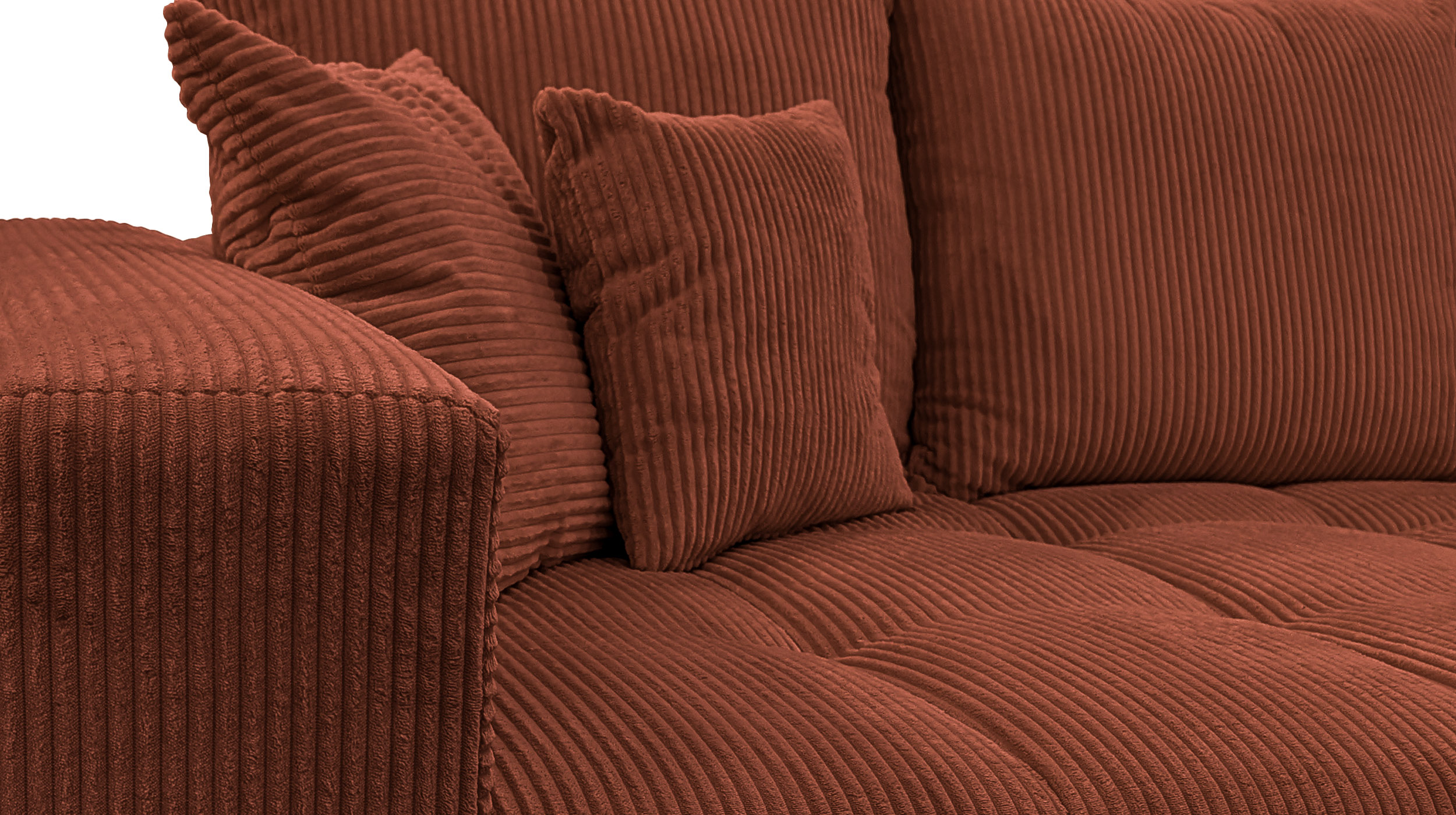 Big Sofa Cord rost mit Nosagunterfederung 300 cm - ARTEMIS