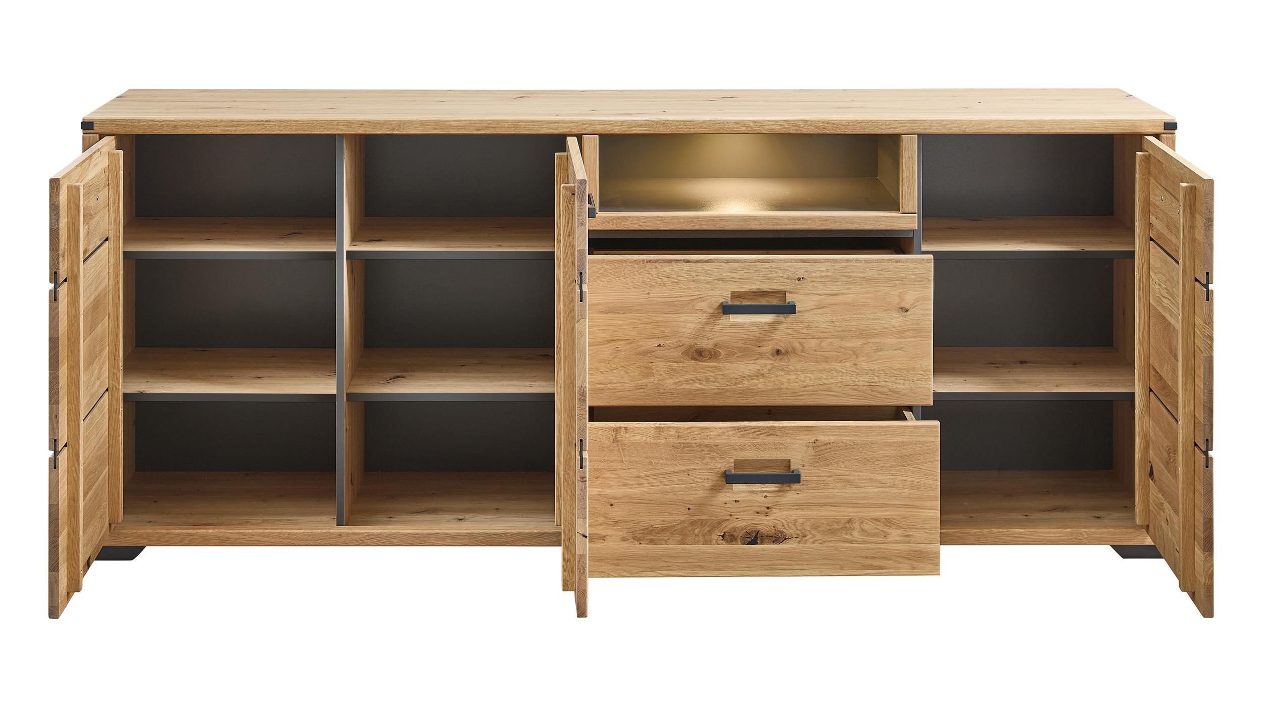 Sideboard mit Beleuchtung - Wildeiche - 219 cm - CATANIA