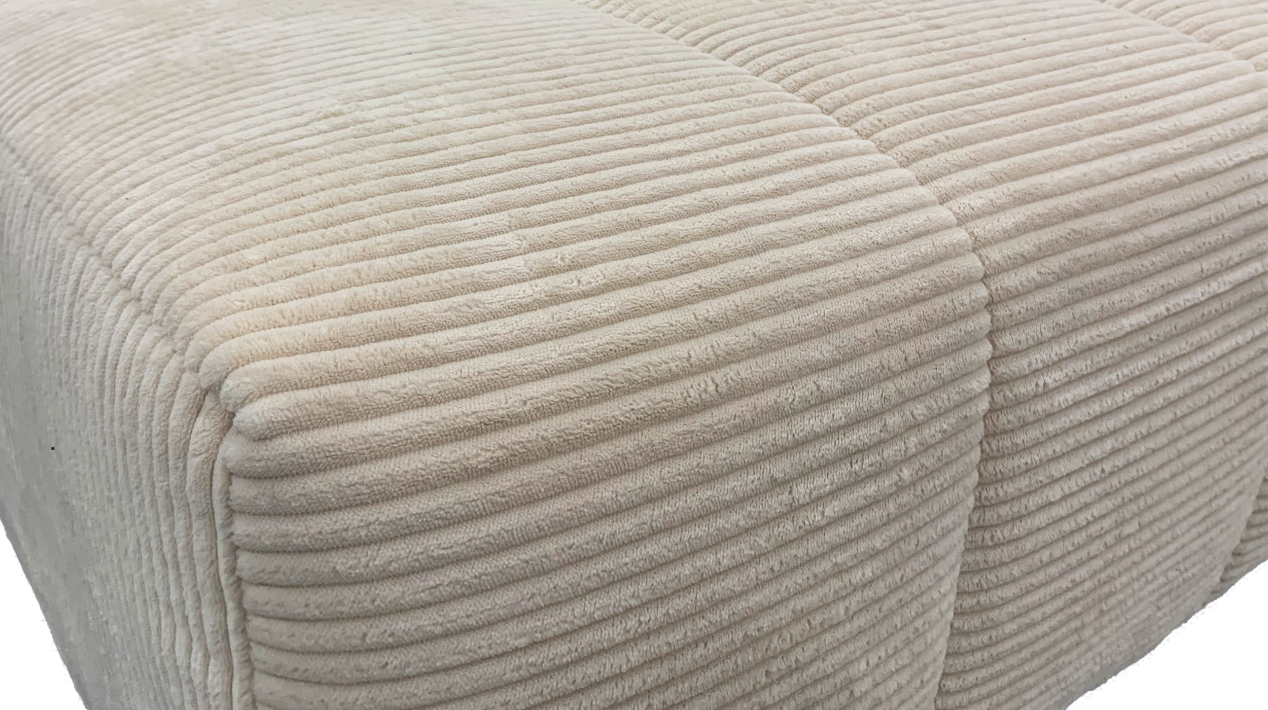 Ecksofa Cord beige ausziehbar - Sitztiefenverstellung 256 cm - OT links - SIMPLE 