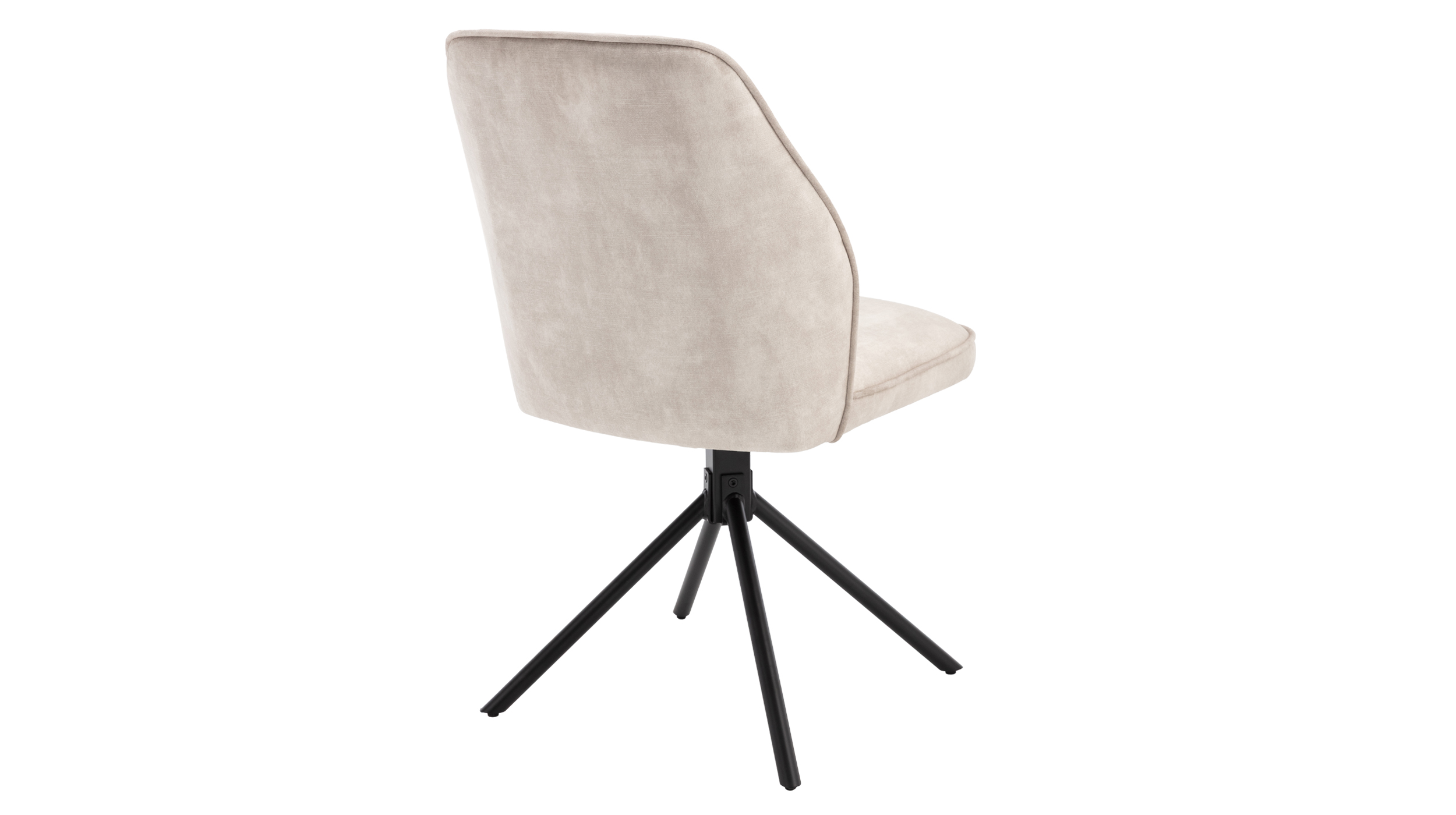 Polsterstuhl creme Metallgestell Velours Optik drehbar - OTTAWA
