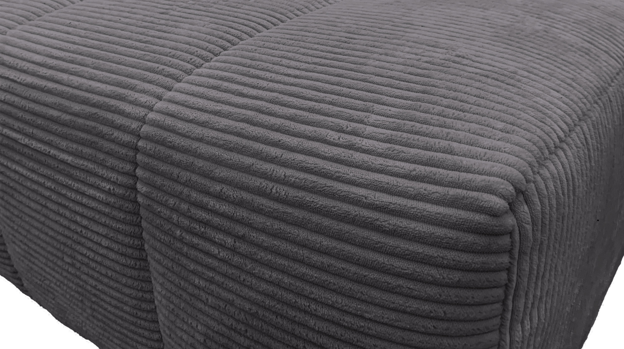 Ecksofa Cord grau ausziehbar - Sitztiefenverstellung 256 cm - OT rechts - SIMPLE