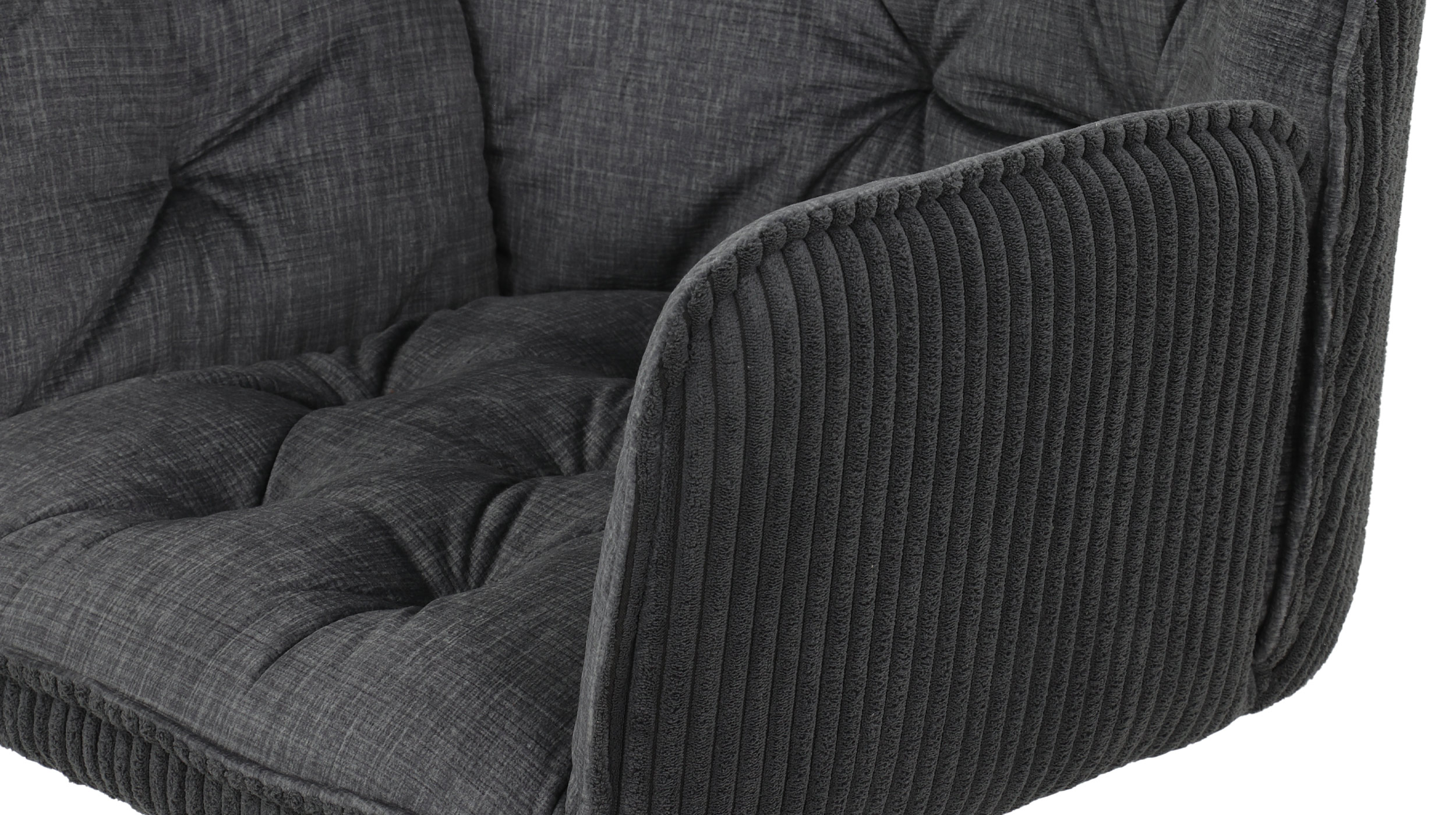 Armlehnstuhl anthrazit Drehstuhl Microfaser - INGE