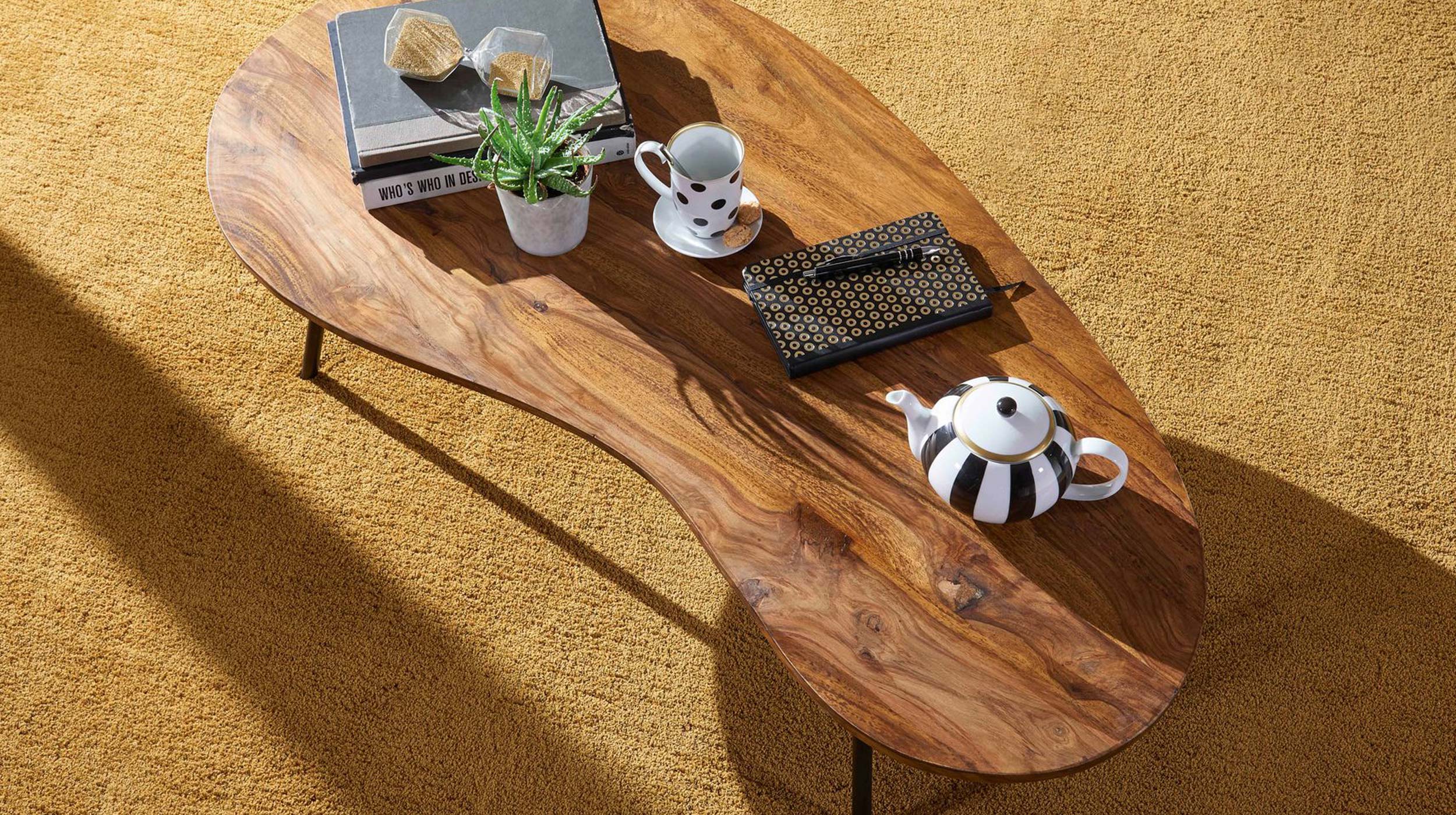 Couchtisch Sheesham massiv gebeizt 122 x 63 cm - CILAS 