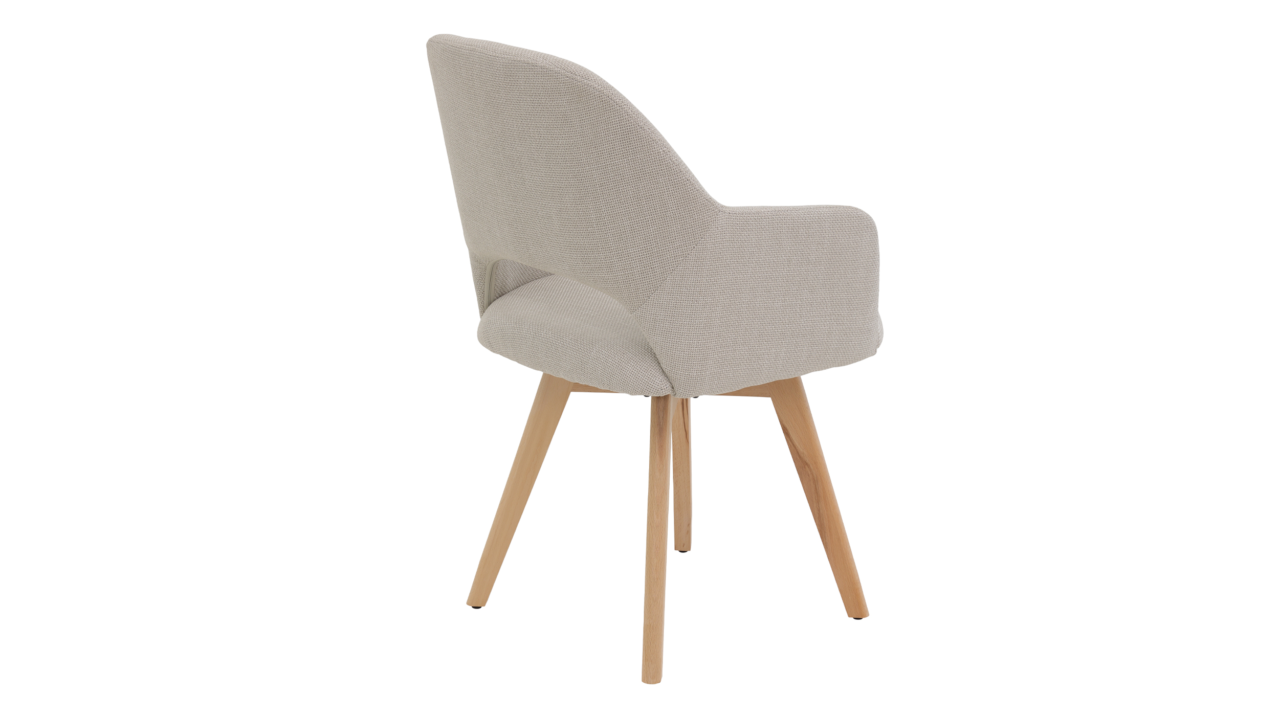 Armlehnstuhl beige Drehstuhl Microfaser Webstoff - STADE