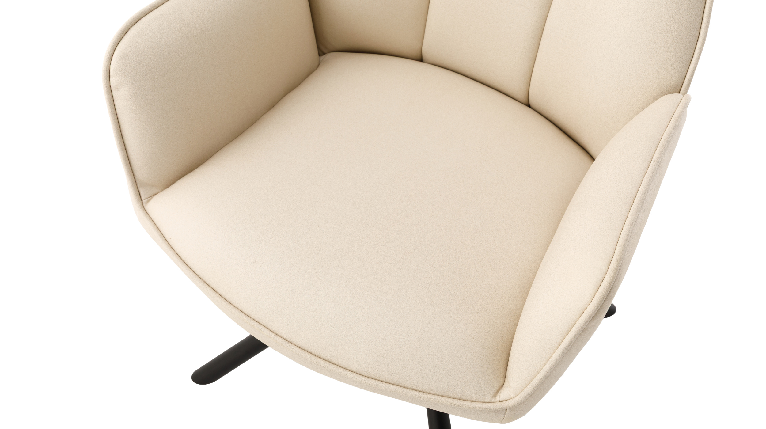 Armlehnstuhl creme Drehstuhl Microfaser - RAFAELA