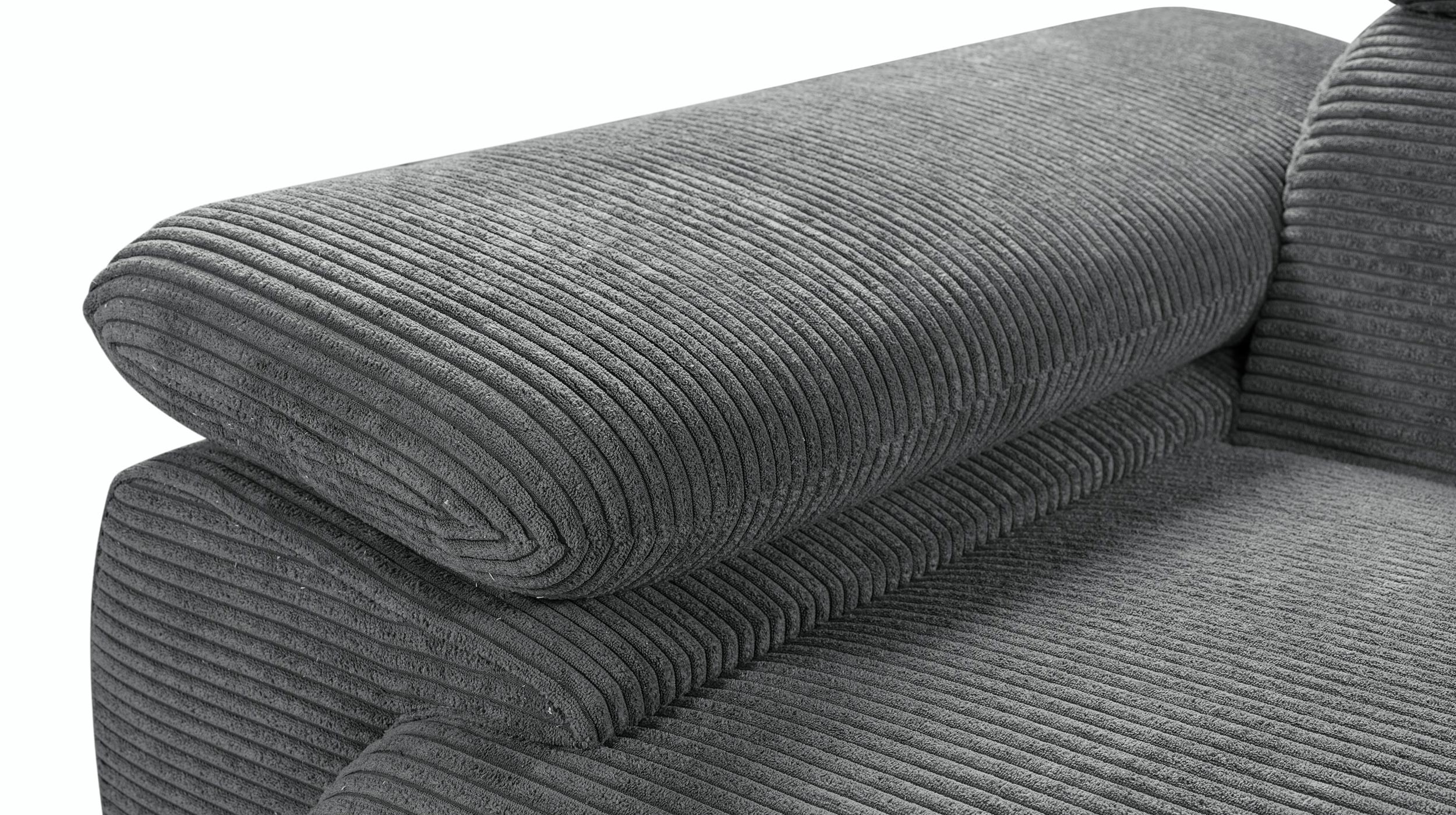 Ecksofa Cord anthrazit Schlaffunktion Bettkasten 284 x 196 cm - CINDY