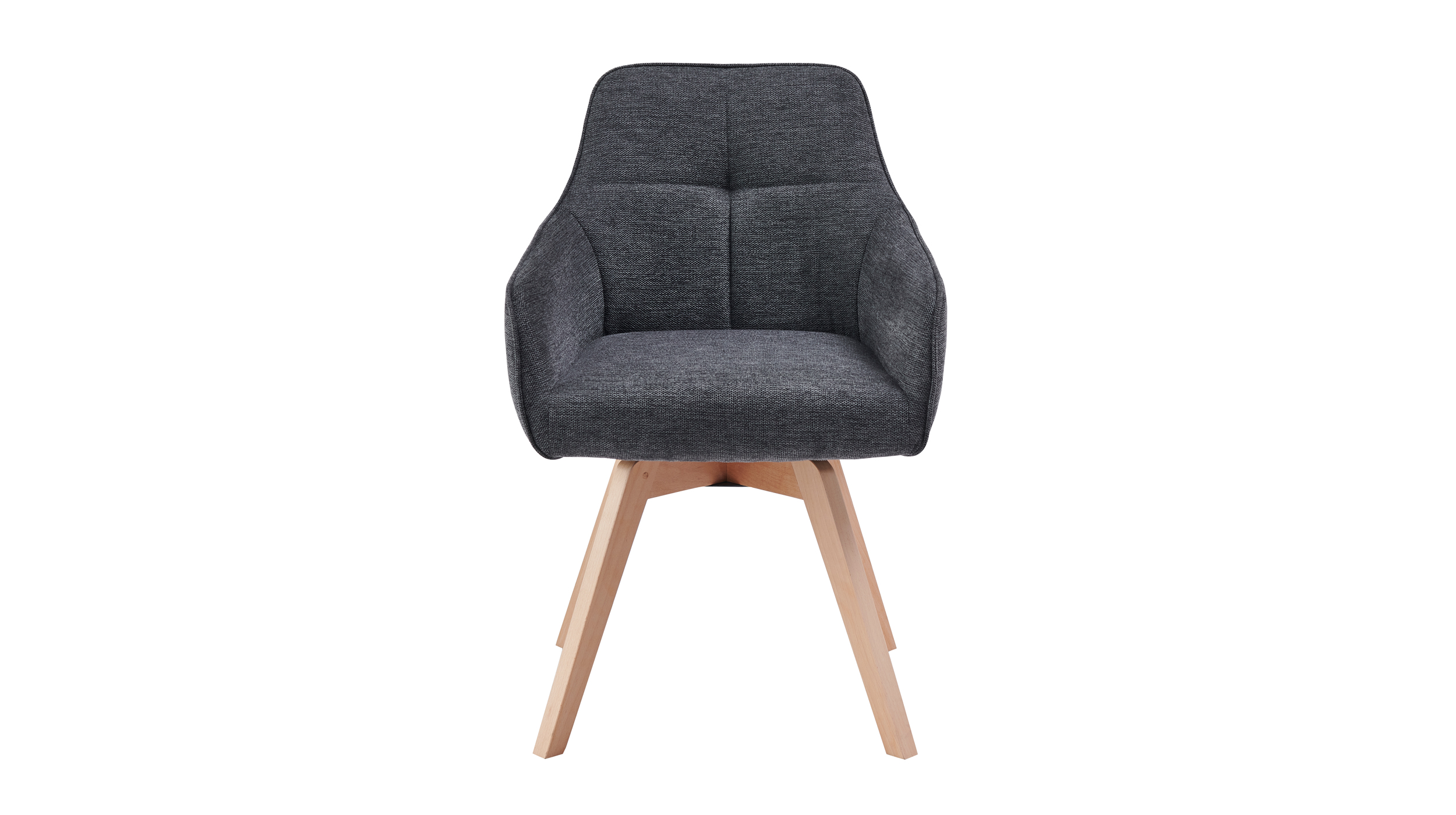 Polsterstuhl Armlehnstuhl anthrazit Webstoff - Buche massiv - LIPARI