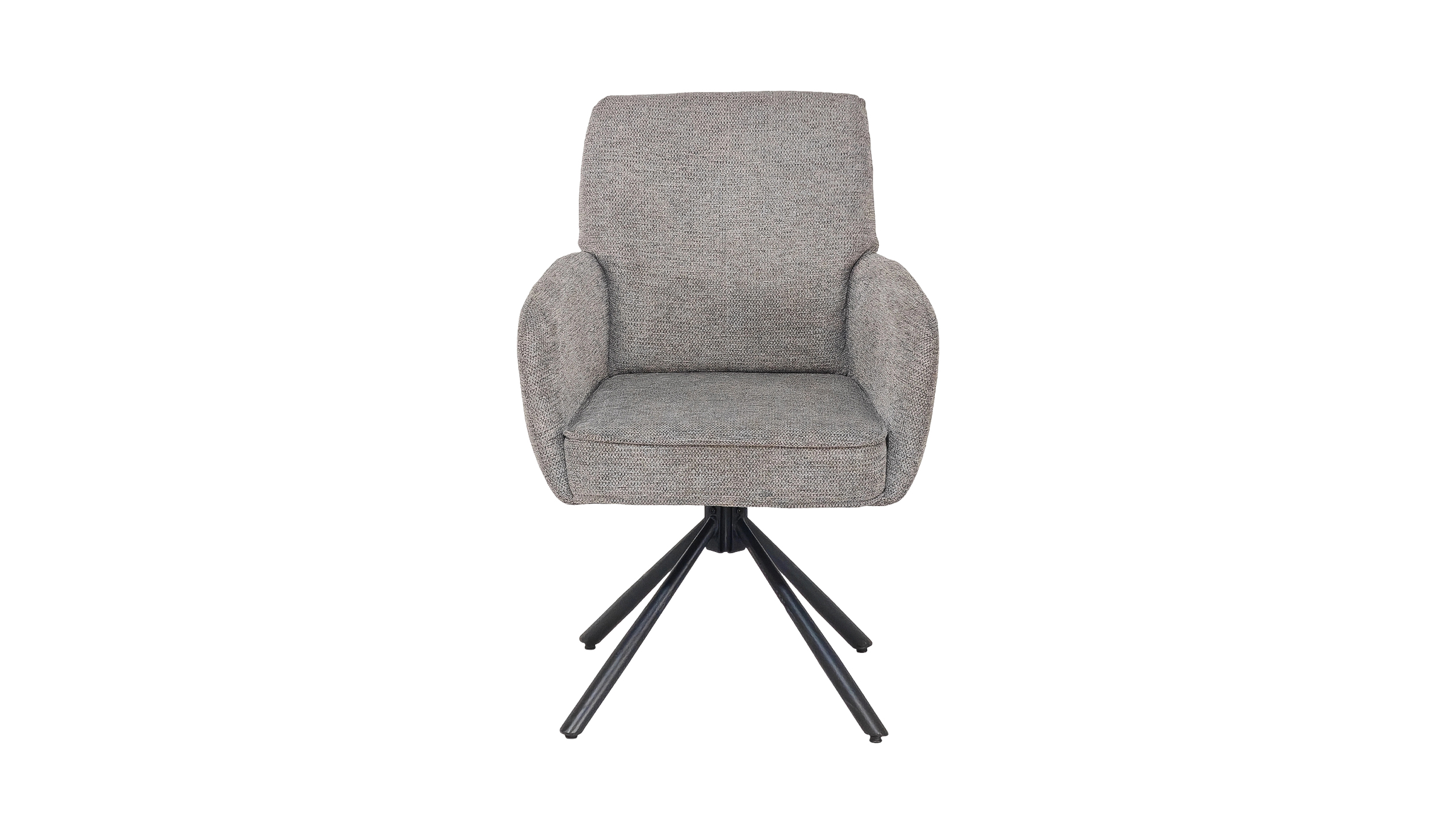 Armlehnstuhl grau Webstoff Drehstuhl Taschenfederkern - JÖRDIS