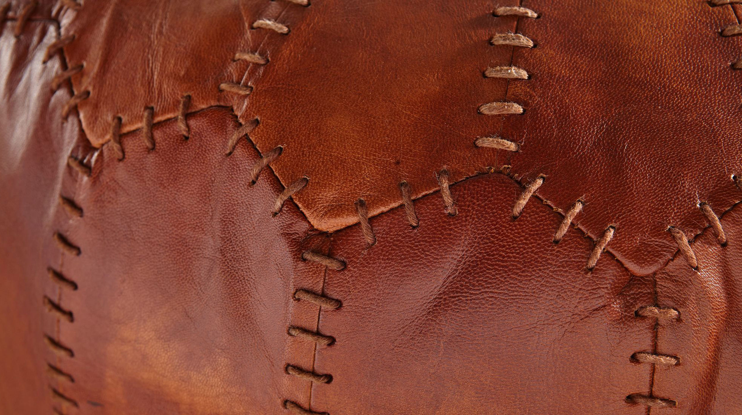 Sitz- & Fußhocker rund Echtleder braun - VILT