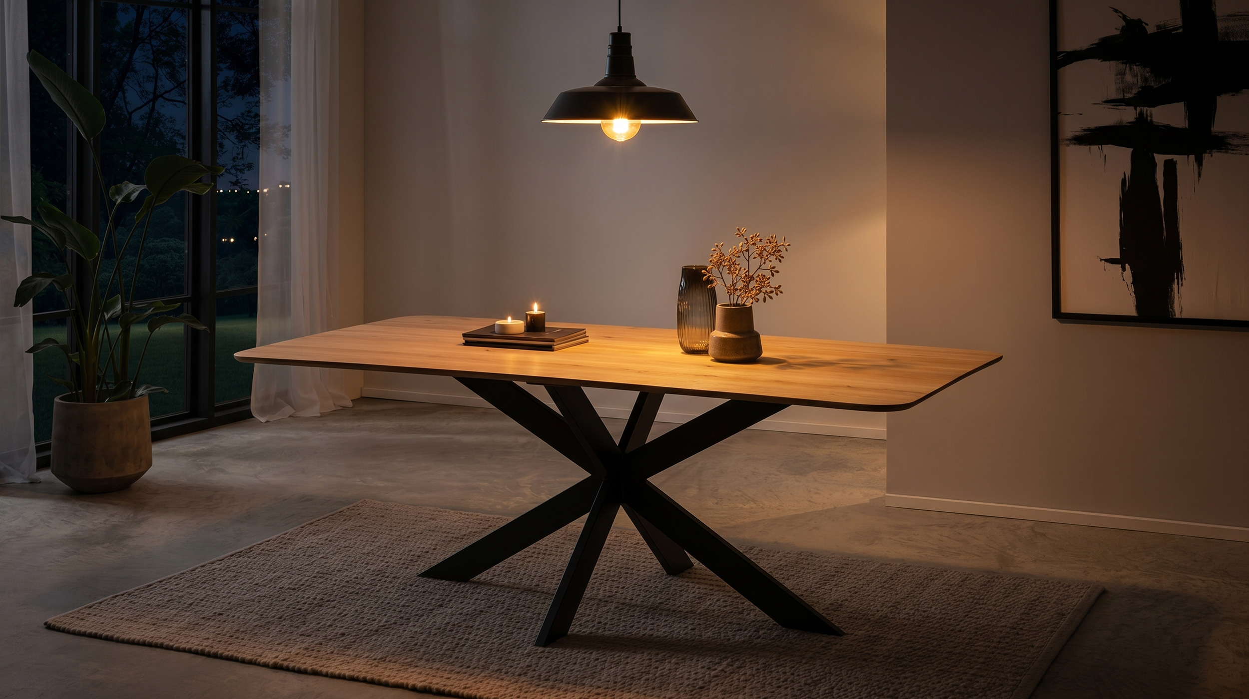 Esstisch 200 x 100 cm Eiche massiv geölt - MARKUS