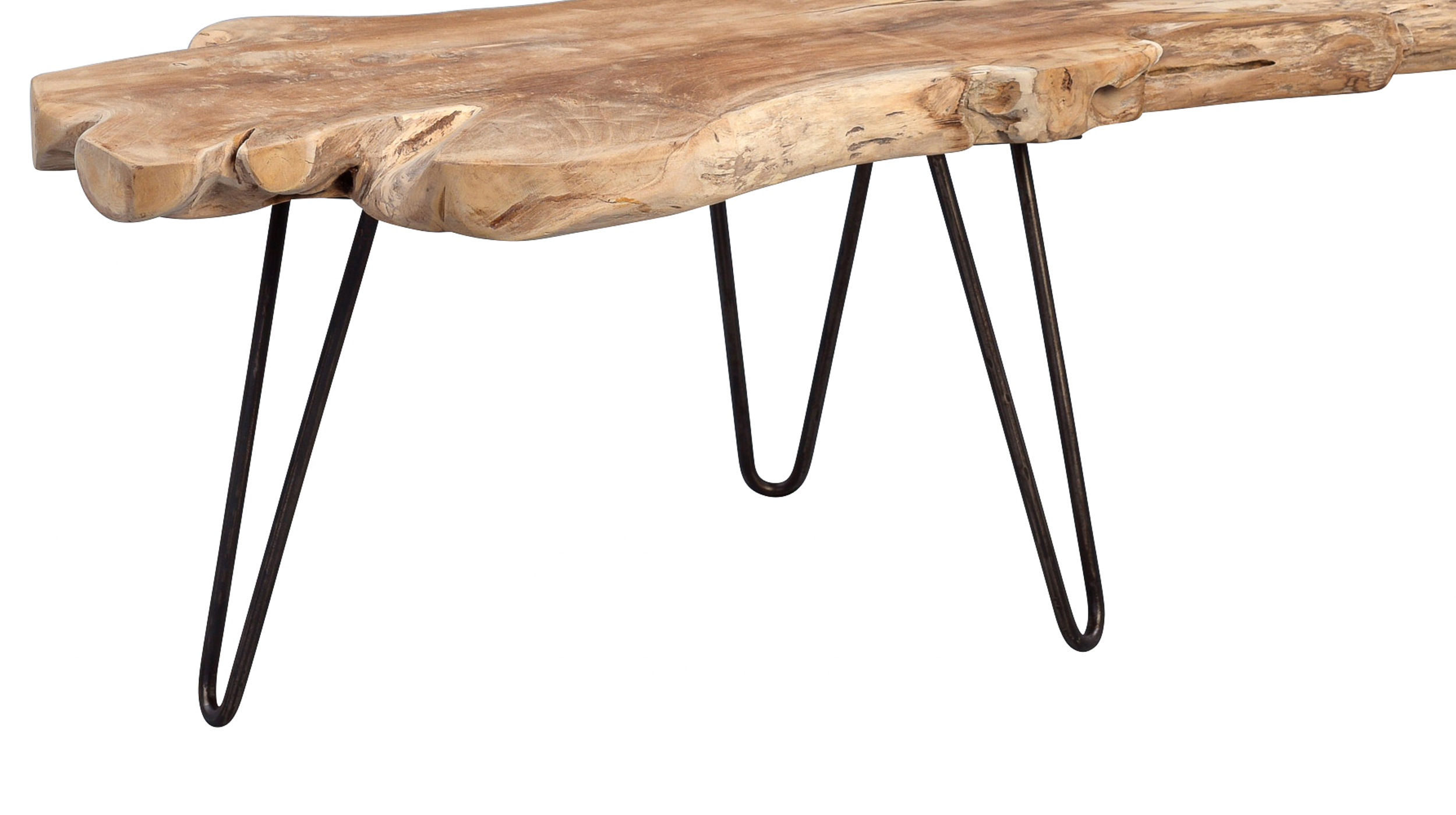 Couchtisch Massivholz Teak 100 x 40 cm - TALLUS
