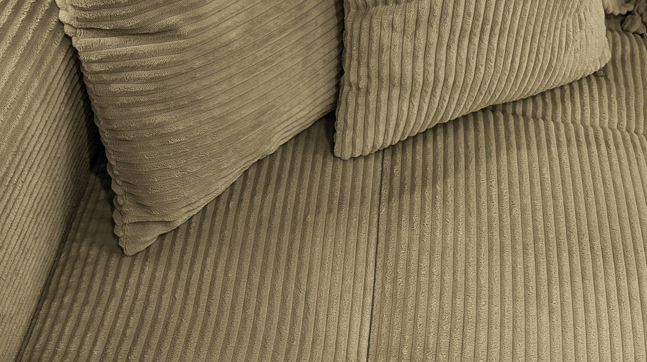 Big Sofa Cord grün mit Nosagunterfederung 300 cm - ARTEMIS