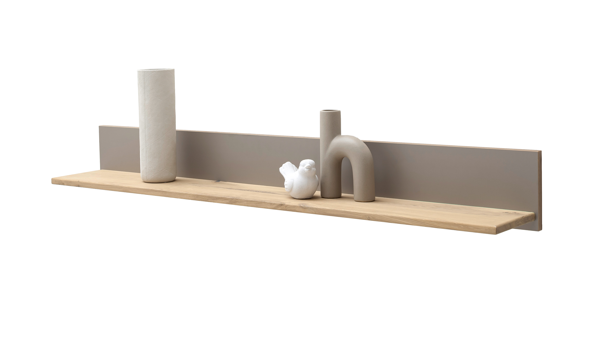 Wandboard Kristalleiche massiv geölt 130 cm - LARVIK