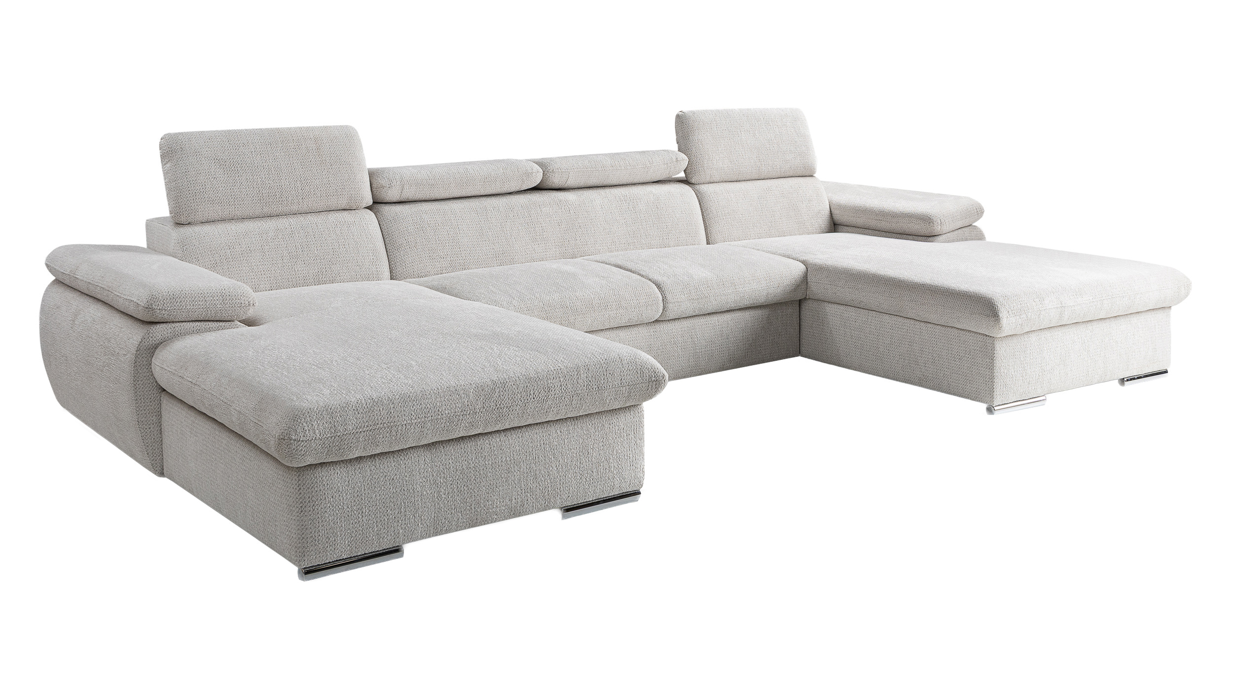 Wohnlandschaft Schlaffunktion creme 352 cm - Bettkasten - CARLO