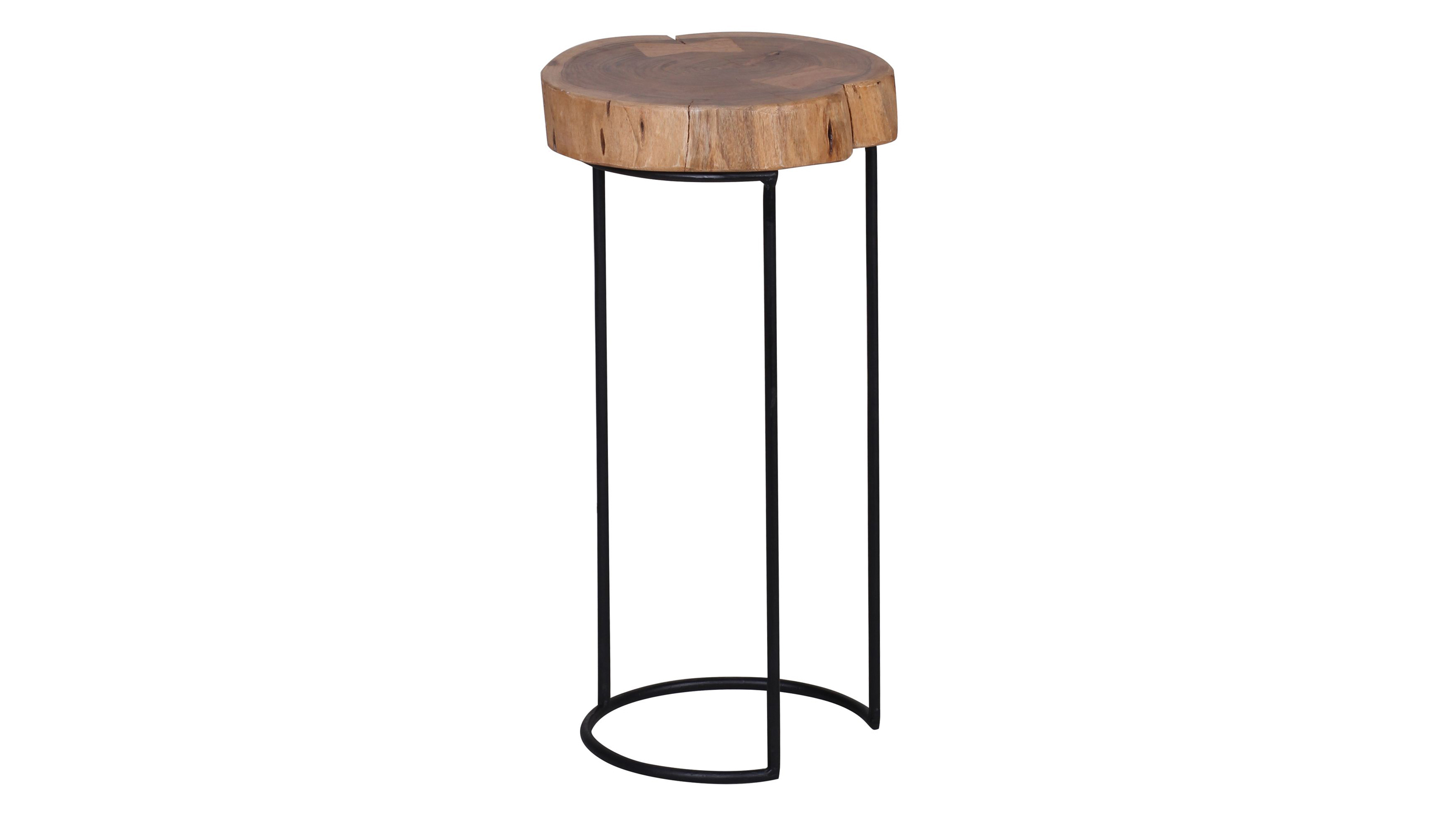 Beistelltisch Akazie massiv lackiert rund 28 x 28 x 55 cm - ACAS