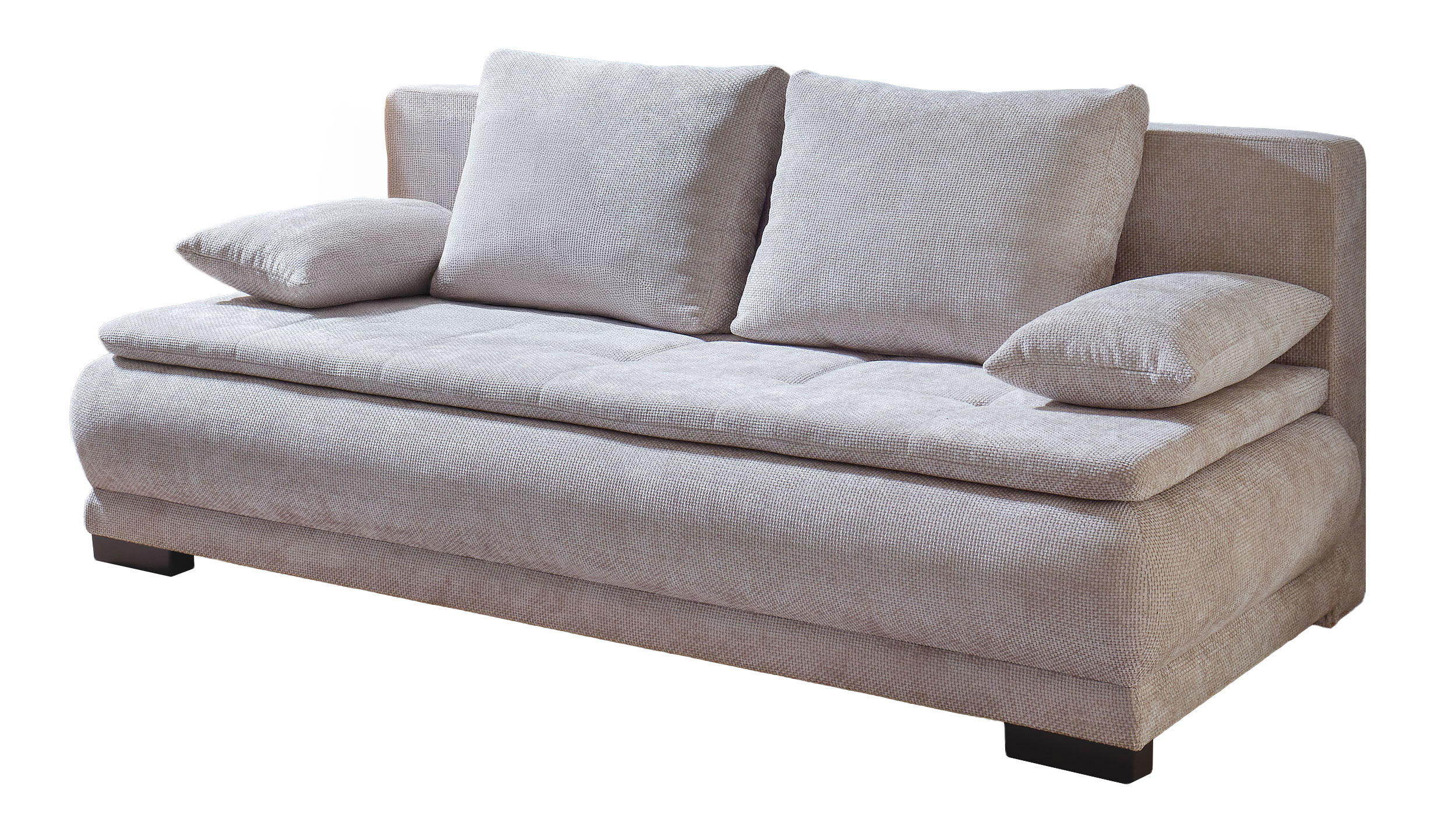 Schlafsofa grau mit Bettkasten Federkern 212 cm - LIAM
