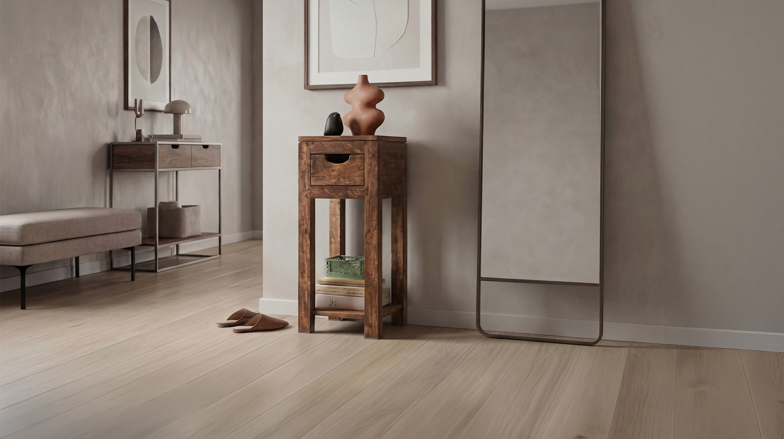 Beistelltisch Mango - montiert - massiv gebeizt - MANGALA