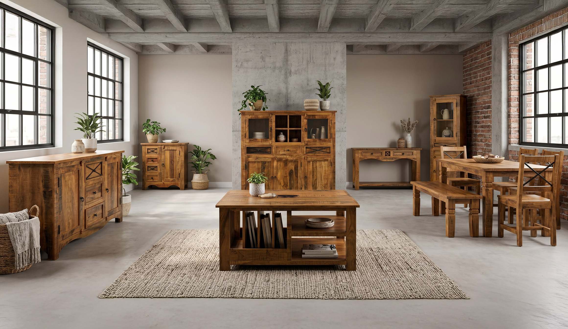 Sideboard 150 cm Akazie massiv lackiert montiert - ACANO