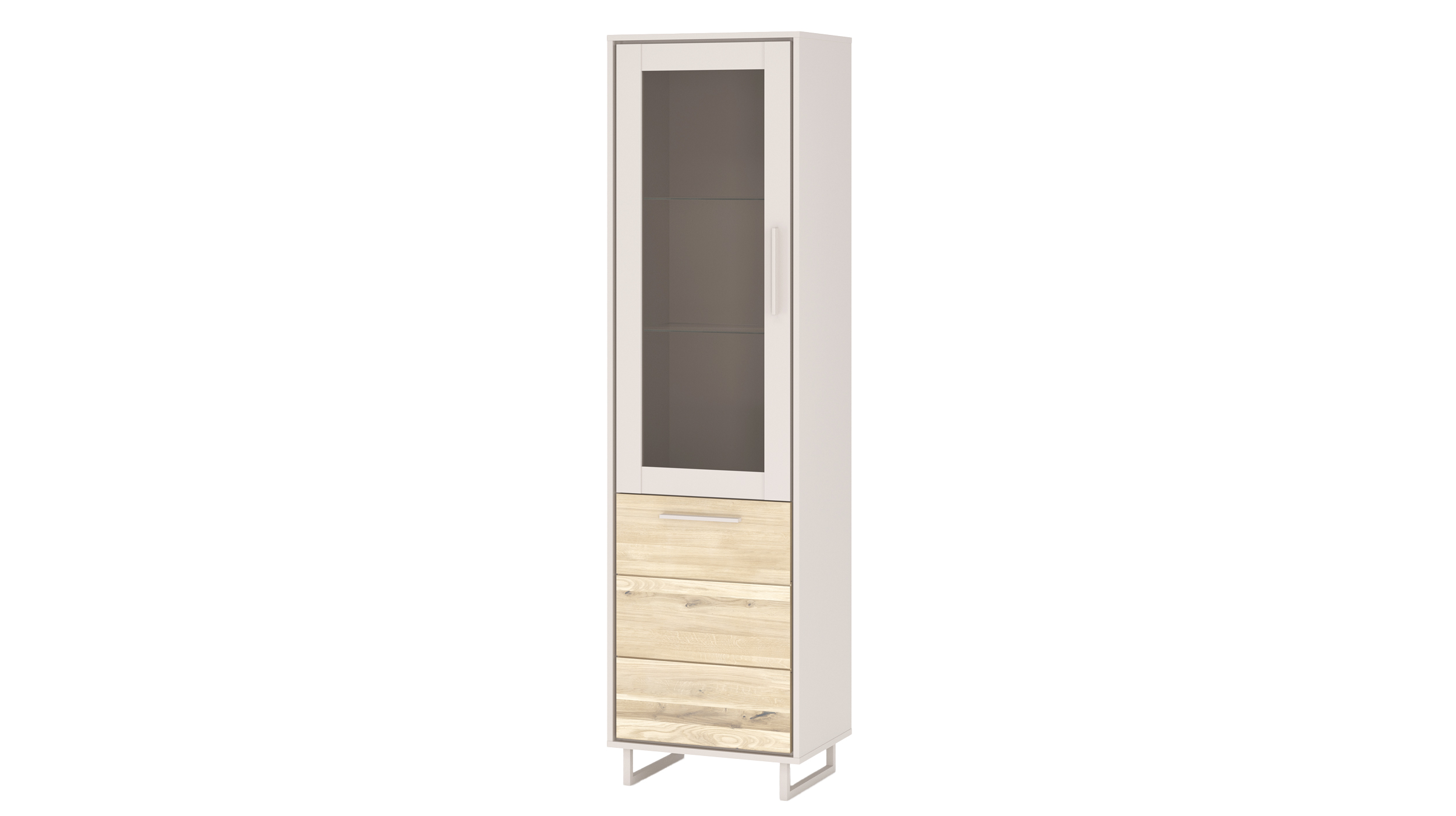 Vitrine mit Glastür Eiche teilmassiv geölt Breite 54 cm - KAI 