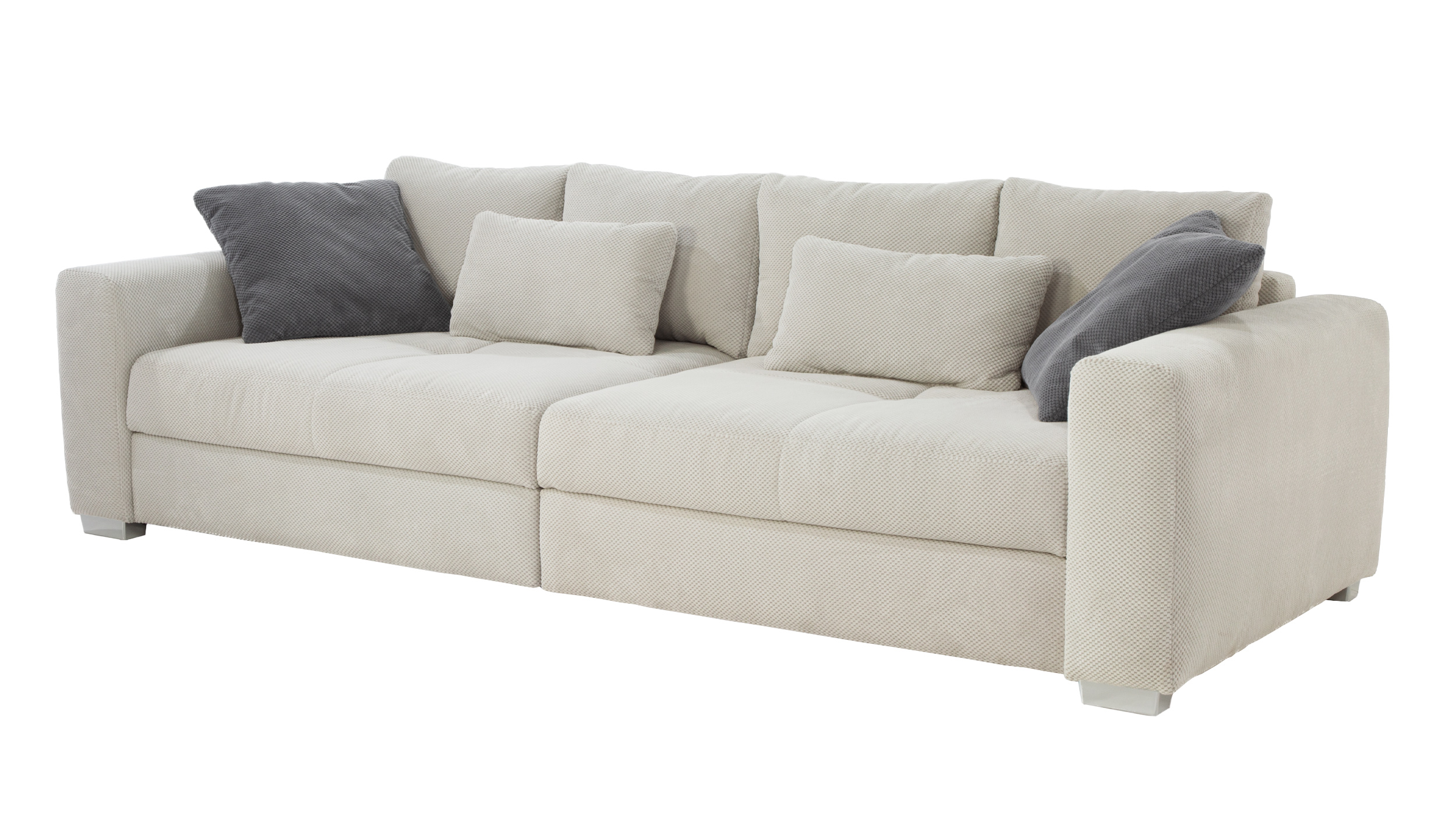 Big Sofa Cord mit Federkern beige 287 cm - MARA