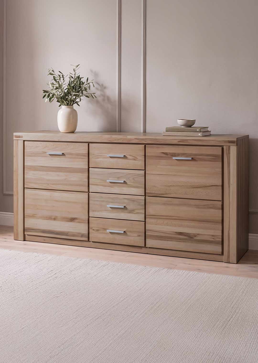 Sideboard FREYJA Kernbuche Massivholz geölt 4 Schubladen