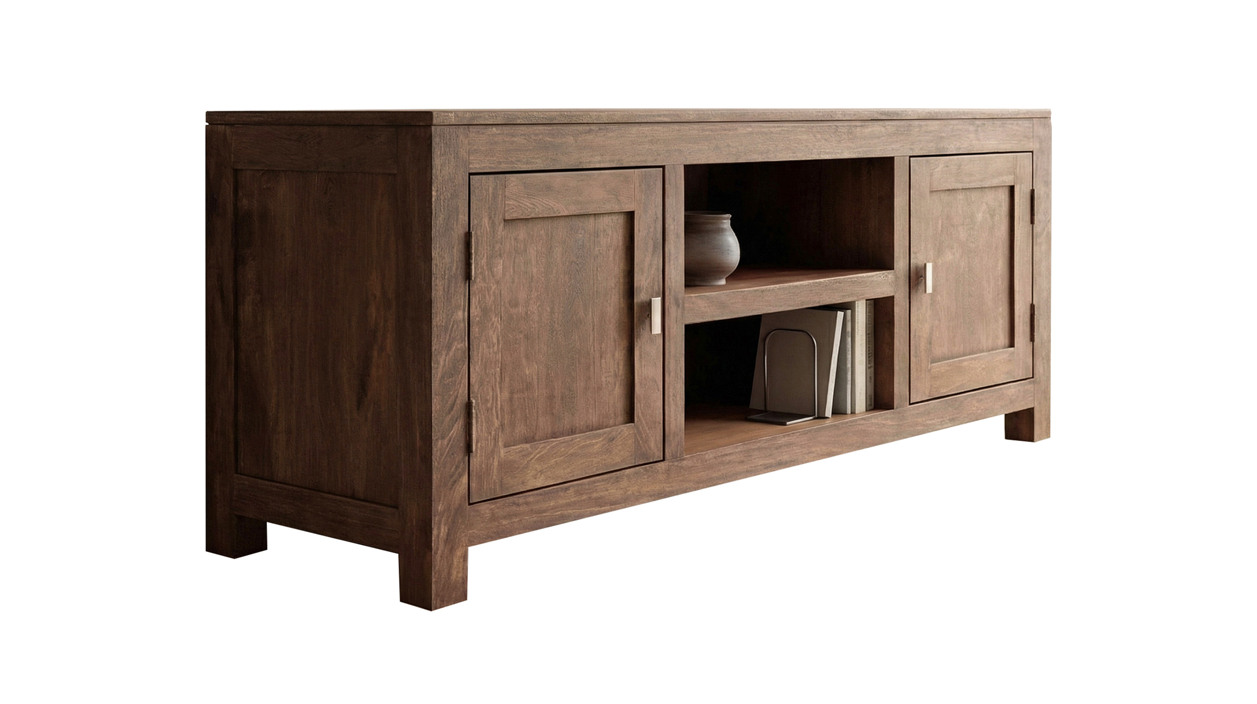 TV-Lowboard Mango massiv gebeizt montiert 145 cm - MANGALA