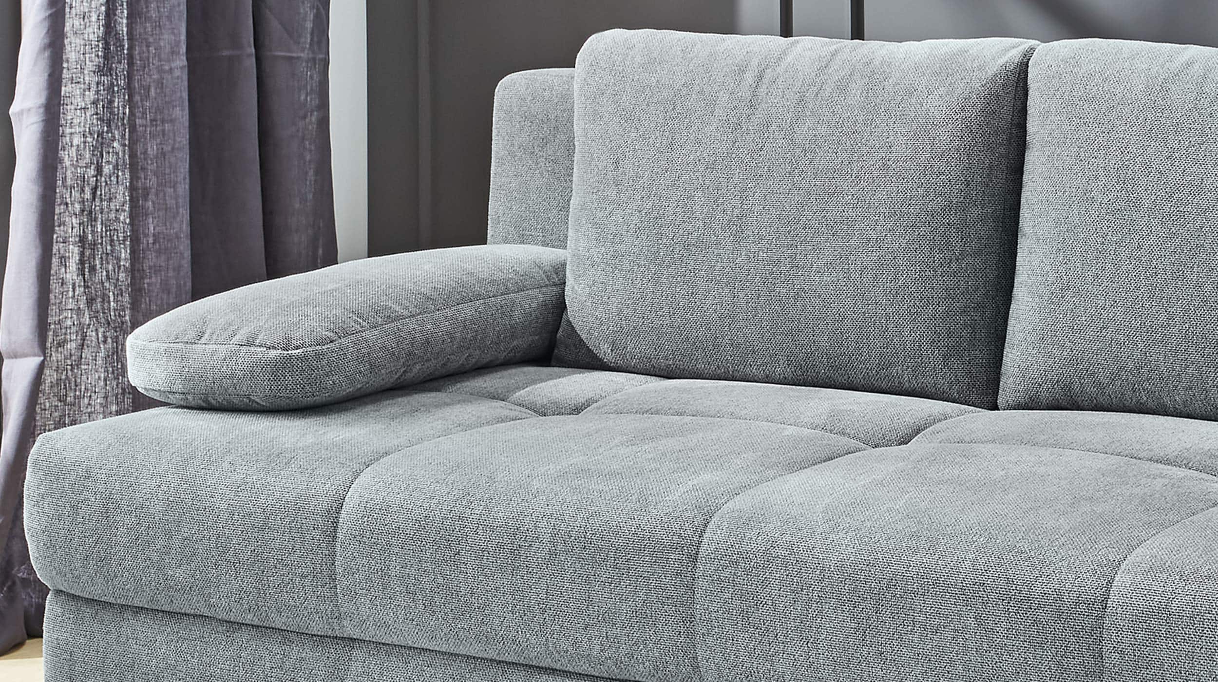 Schlafsofa mit Bettkasten grau 203 cm Dauerschläfer - CALLI