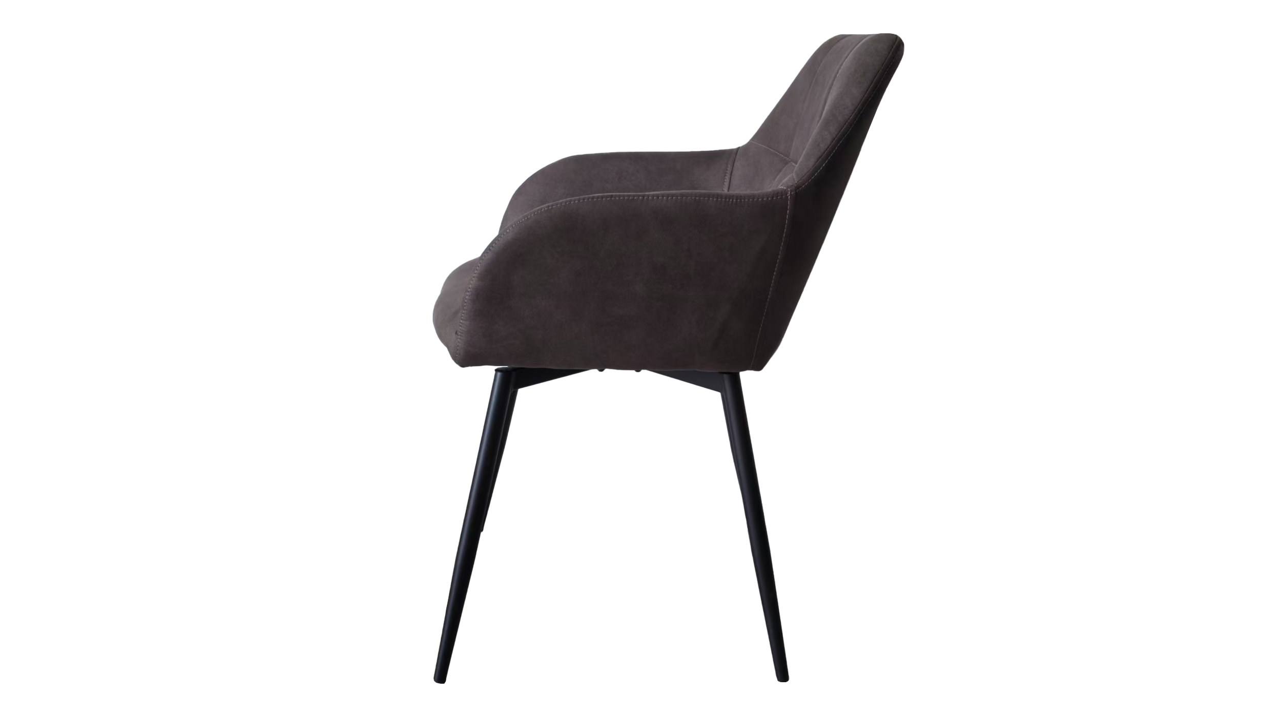 Armlehnstuhl braun Microfaser - Drehstuhl - AIDEN