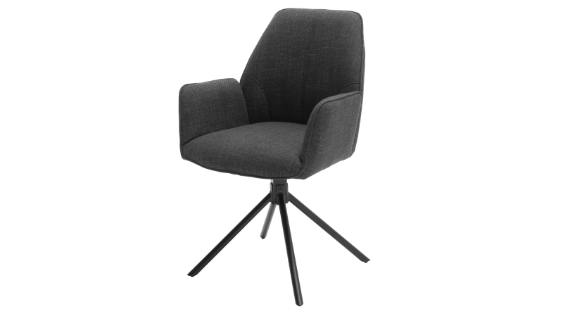 Armlehnstuhl anthrazit Drehstuhl - Webstoff - PEMBA