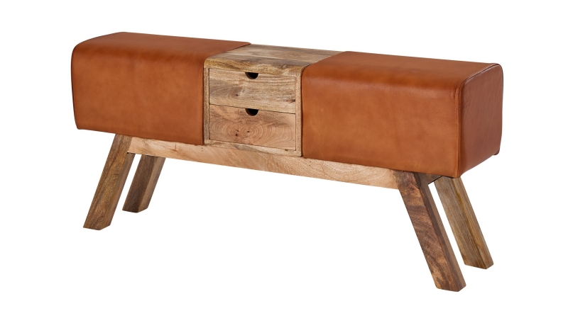 Sitzbank mit Schubladen 120 cm Mangoholz lackiert - TUVA