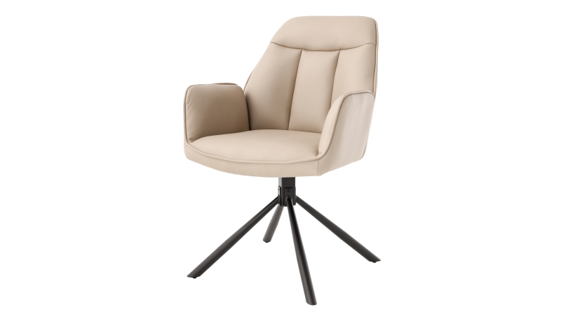 Armlehnstuhl braun Drehstuhl Microfaser - RAFAELA