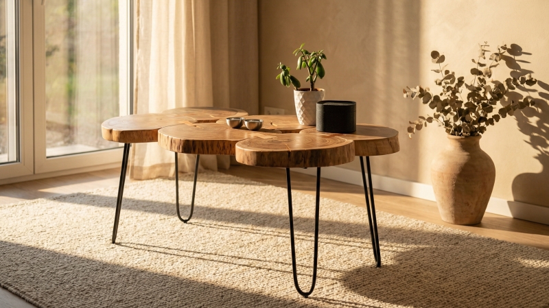 Couchtisch Akazie massiv lackiert 100 x 65 cm - COLE