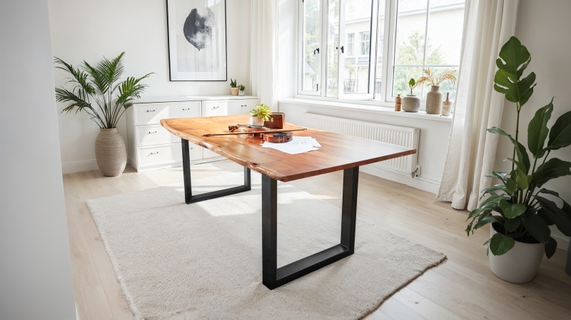 Esstisch Baumkantentisch 140 x 90 cm massive Akazie - AGRA