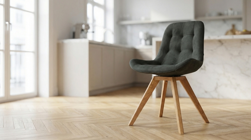 Polsterstuhl anthrazit Wildeiche - Microfaser - BELFAST