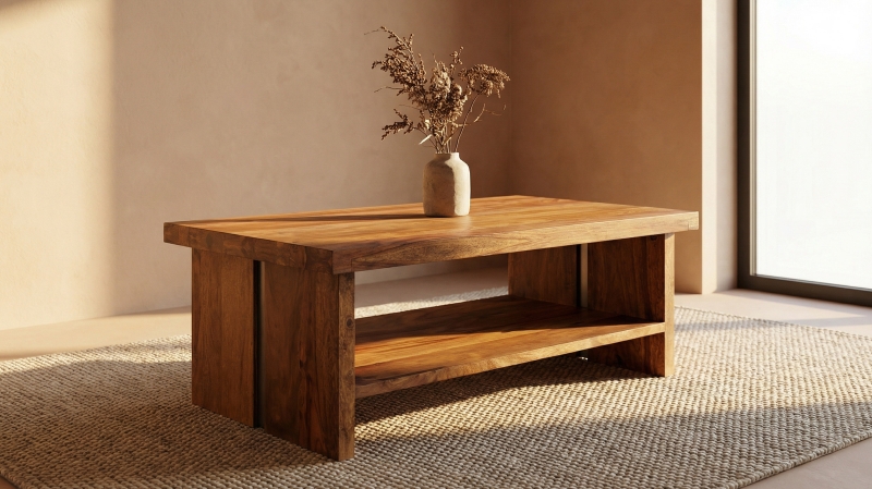 Couchtisch Massivholz Sheesham 130 x 70 cm - SENSO