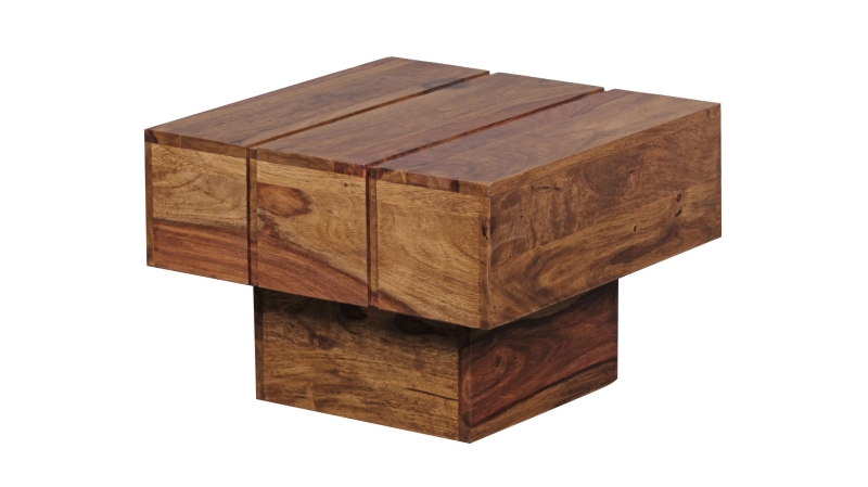 Couchtisch Sheesham massiv gebeizt 44 x 30 cm - ELIN