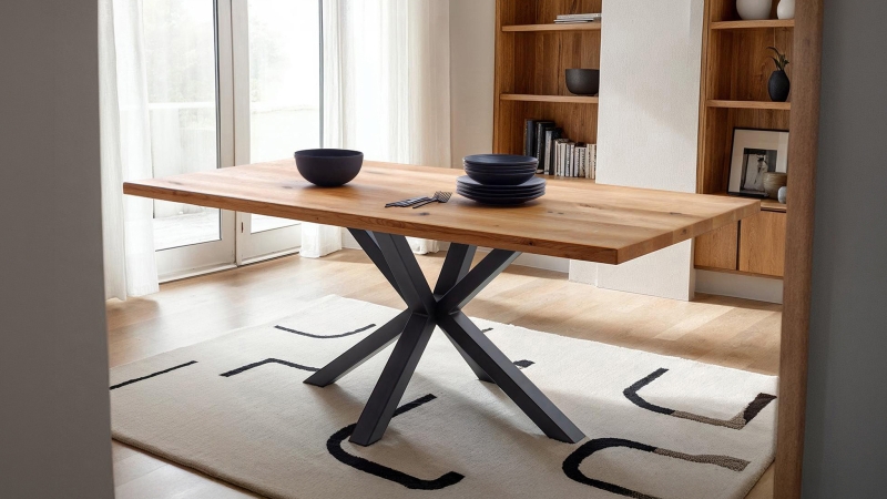 Esstisch Massivholz Wildeiche 180 cm geölt - DEBA