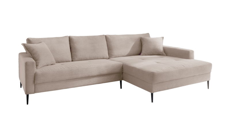 Ecksofa Cord beige 276 x 173 cm - OT rechts - SUMMER