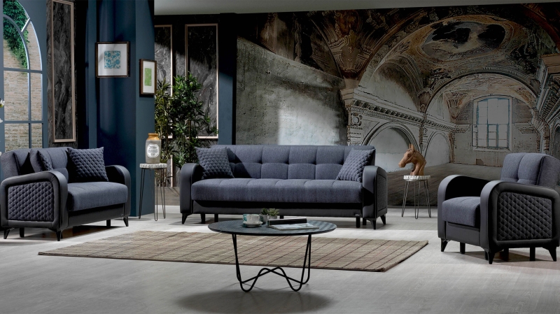 Einzelsofa anthrazit Schlaffunktion ausziehbar 2-Sitzer 150 cm - RIZA