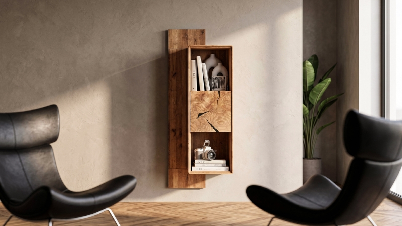 Wandboard Wildeiche massiv geölt - montiert - 104 cm - TORVEN
