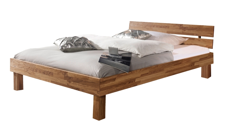 Massivholzbett 140 x 200 cm Wildeiche geölt - BORNATO