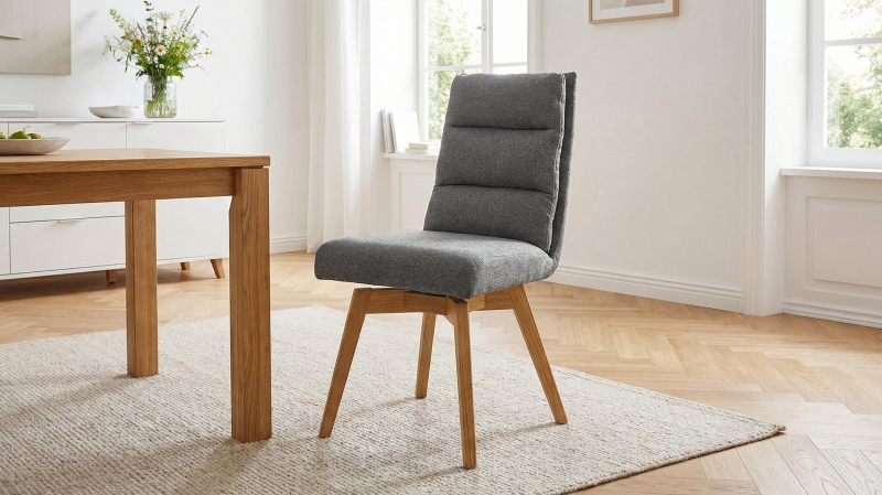 Polsterstuhl anthrazit Drehstuhl Stoffbezug - KAMPALA